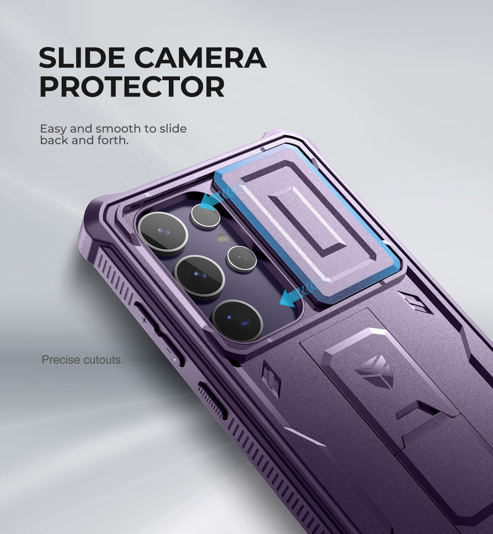 Dexnor Case for Samsung Galaxy S24 Ultra Full Body With Screen Protector Slide Camera Bumper Kickstand Heavy-duty Shockproof Rugged Cover