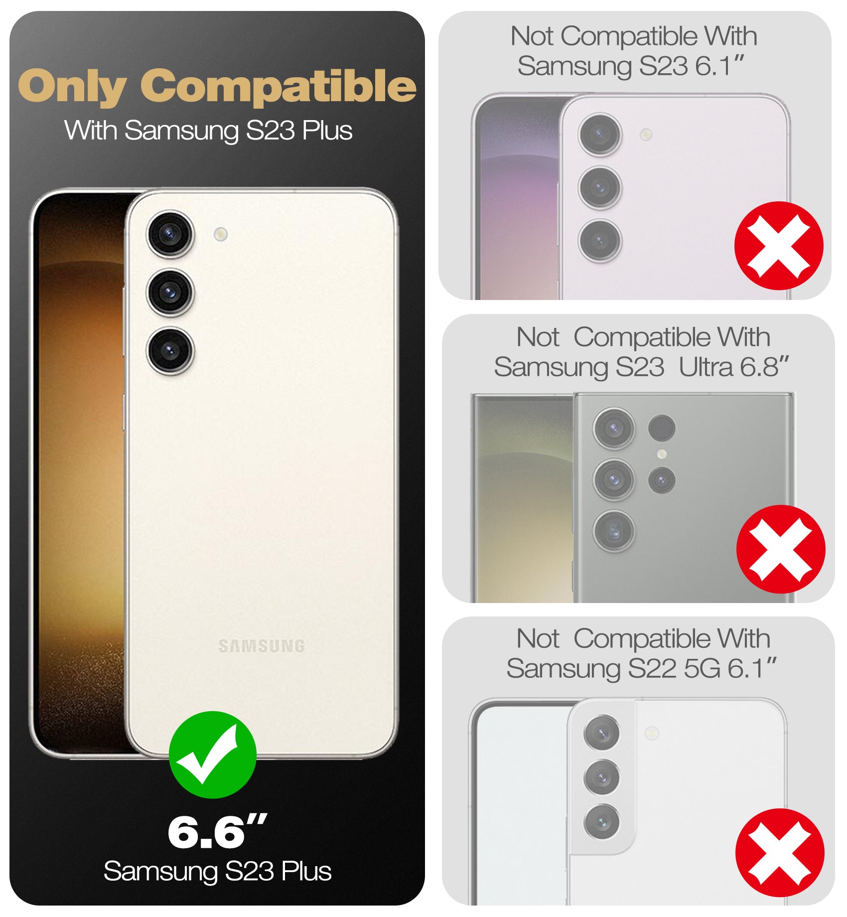Dexnor Case for Samsung Galaxy S23 Plus With Screen Protector Full Body Bumper Kickstand Heavy-duty Shockproof Rugged  Cover.