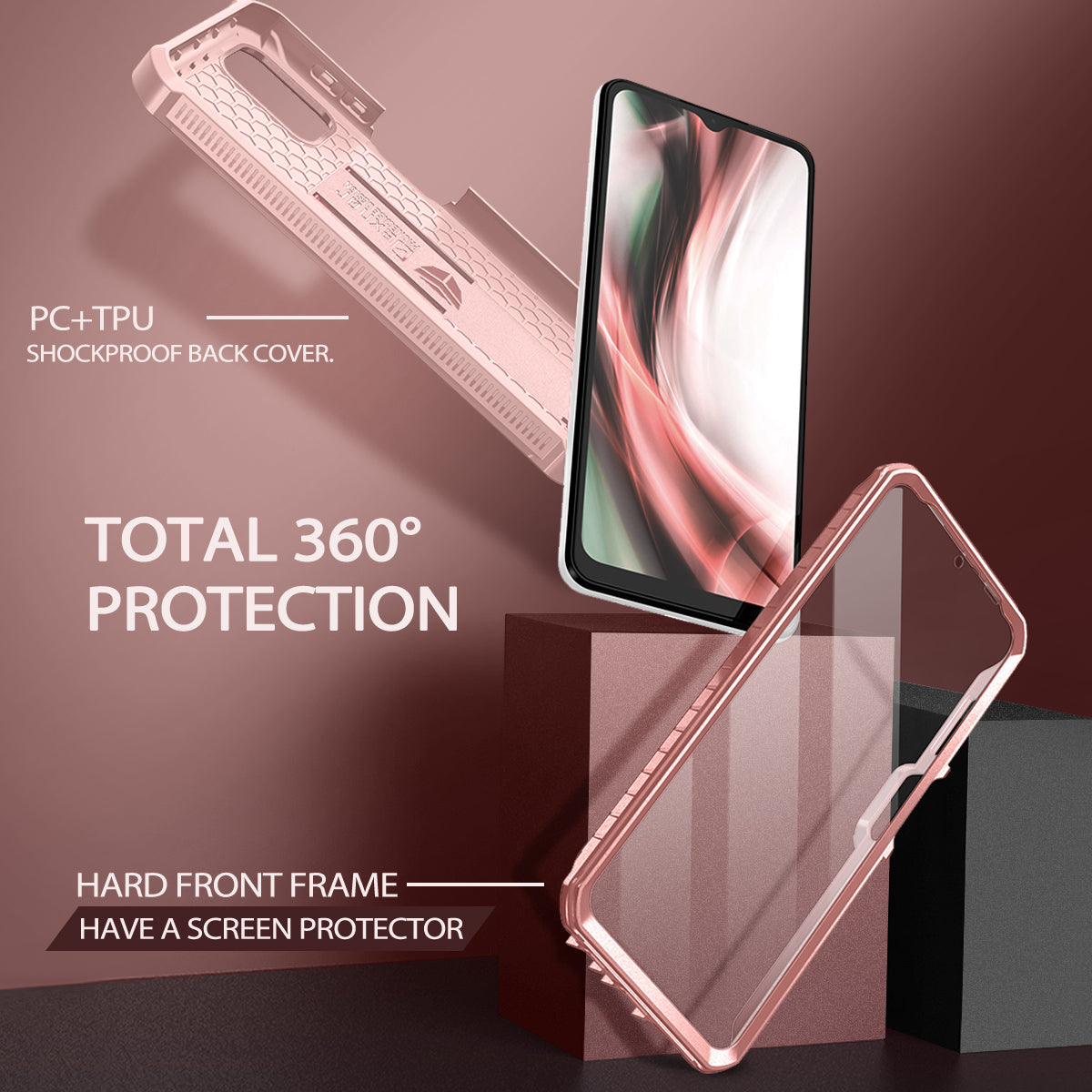 Dexnor Case for Samsung Galaxy A12 5G With Single Screen Protector Full Body Bumper Kickstand Heavy-duty Shockproof Rugged Cover.