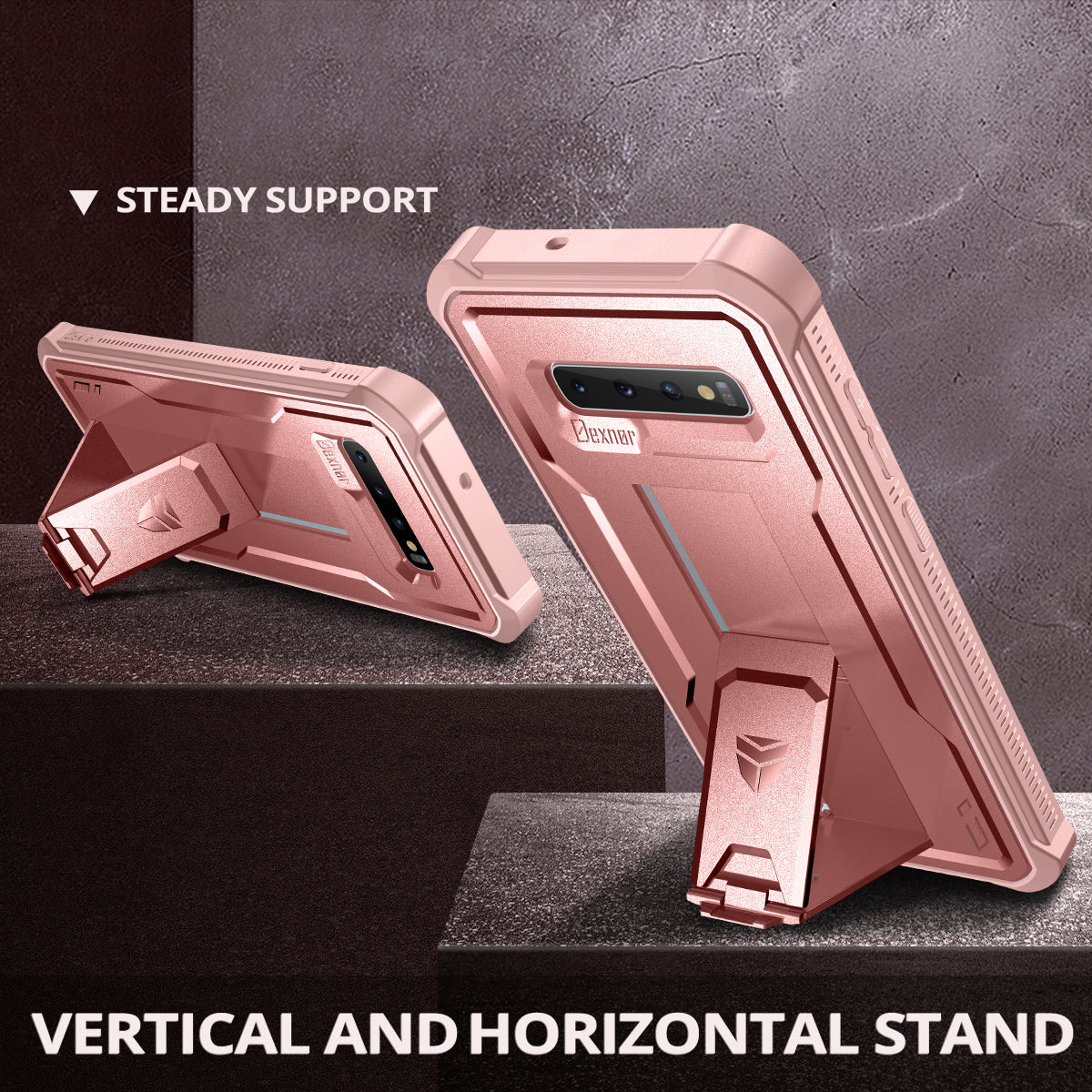 Dexnor Case for Samsung Galaxy S10 With Single Screen Protector Full Body Bumper Kickstand Heavy-duty Shockproof Rugged  Cover.