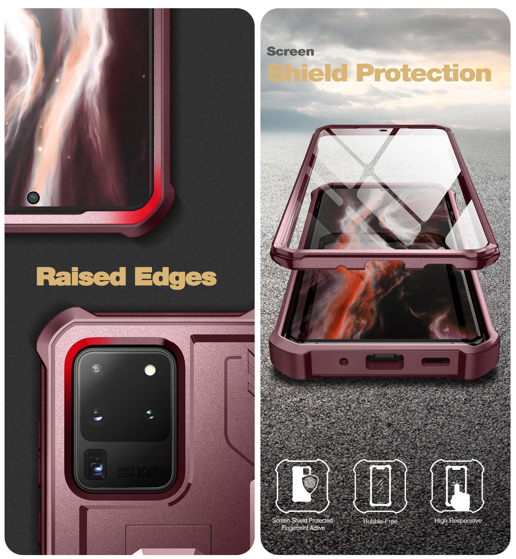 Dexnor Case for Samsung Galaxy S20 Ultra With Single Screen Protector Full Body Bumper Kickstand Heavy-duty Shockproof Rugged Cover.