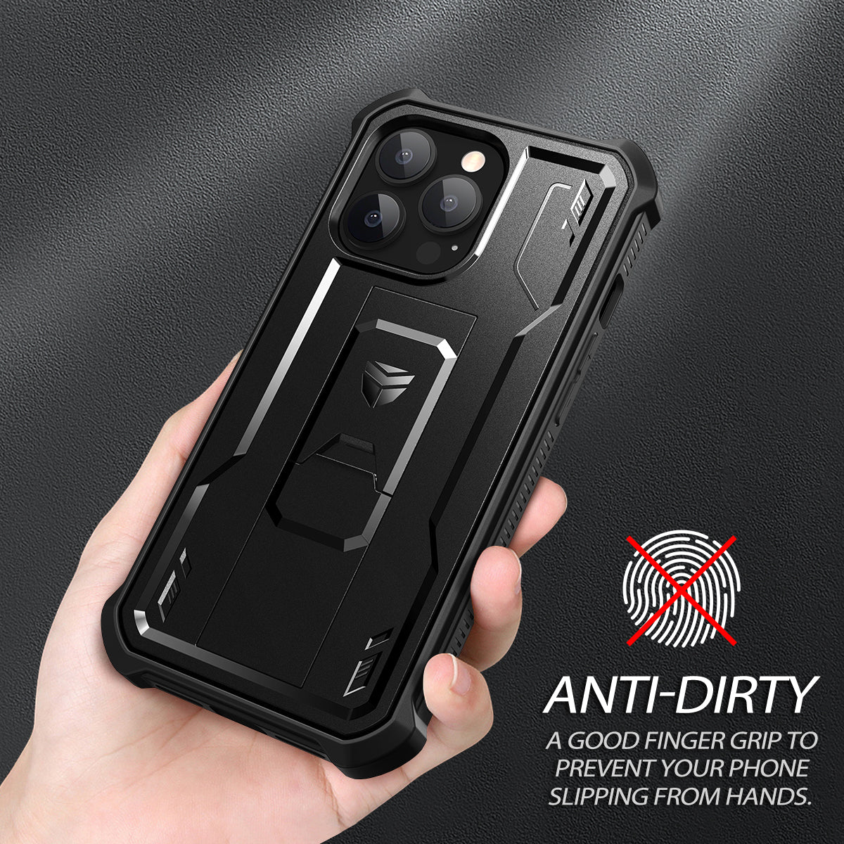 Dexnor for iphone 13 Pro Max Case With Heavy-duty Shockproof Full Body Built-in Screen Protector Adjustable Kickstand