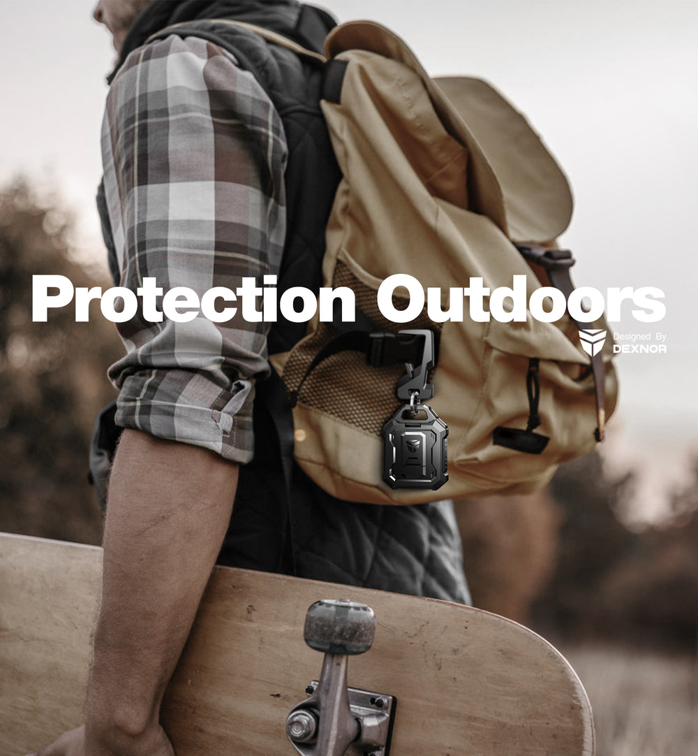 Dexnor Rugged Case for AirTag with Key Ring and Carabiner Full Body ...