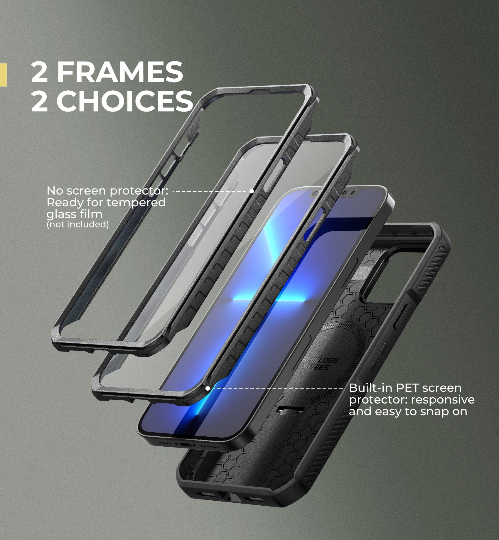 Dexnor Durable Case for iPhone 12/13 Pro Max with Built In Screen Protector and Slide Camera Cover 360 Magsafe Rugged Bumper Cover.