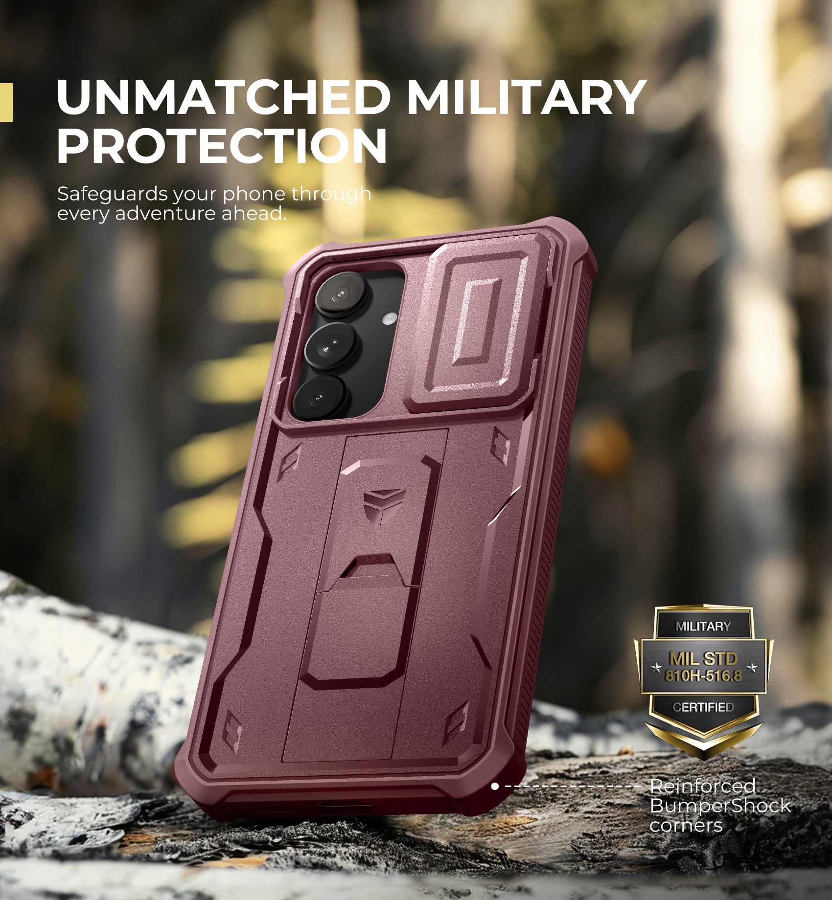 Dexnor Case for Samsung Galaxy S25 Plus Full Body With Screen Protector Slide Camera Bumper Kickstand Heavy-duty Shockproof Grade Cover