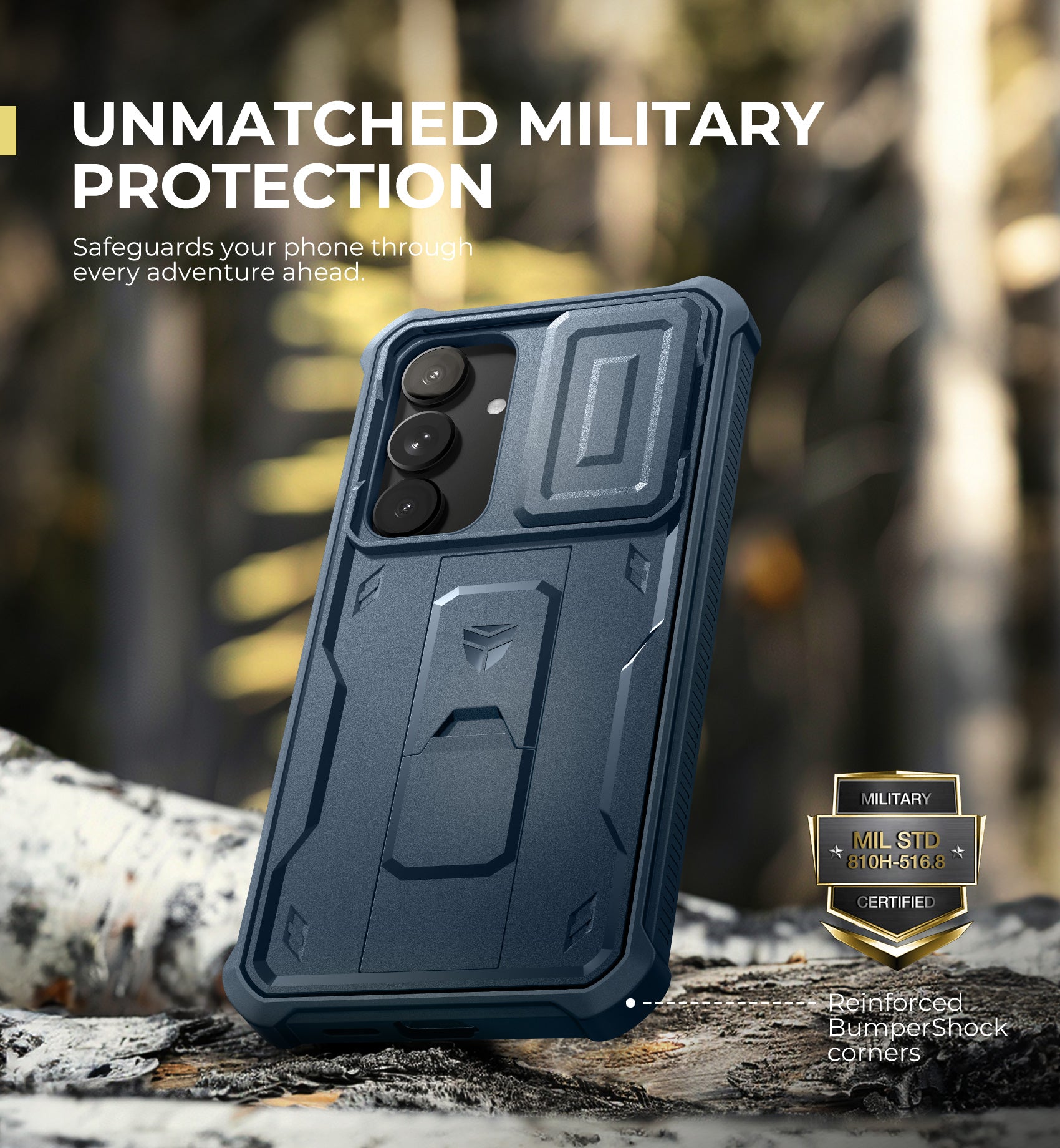 Dexnor Case for Samsung Galaxy S25 Plus Full Body With Screen Protector Slide Camera Bumper Kickstand Heavy-duty Shockproof Grade Cover
