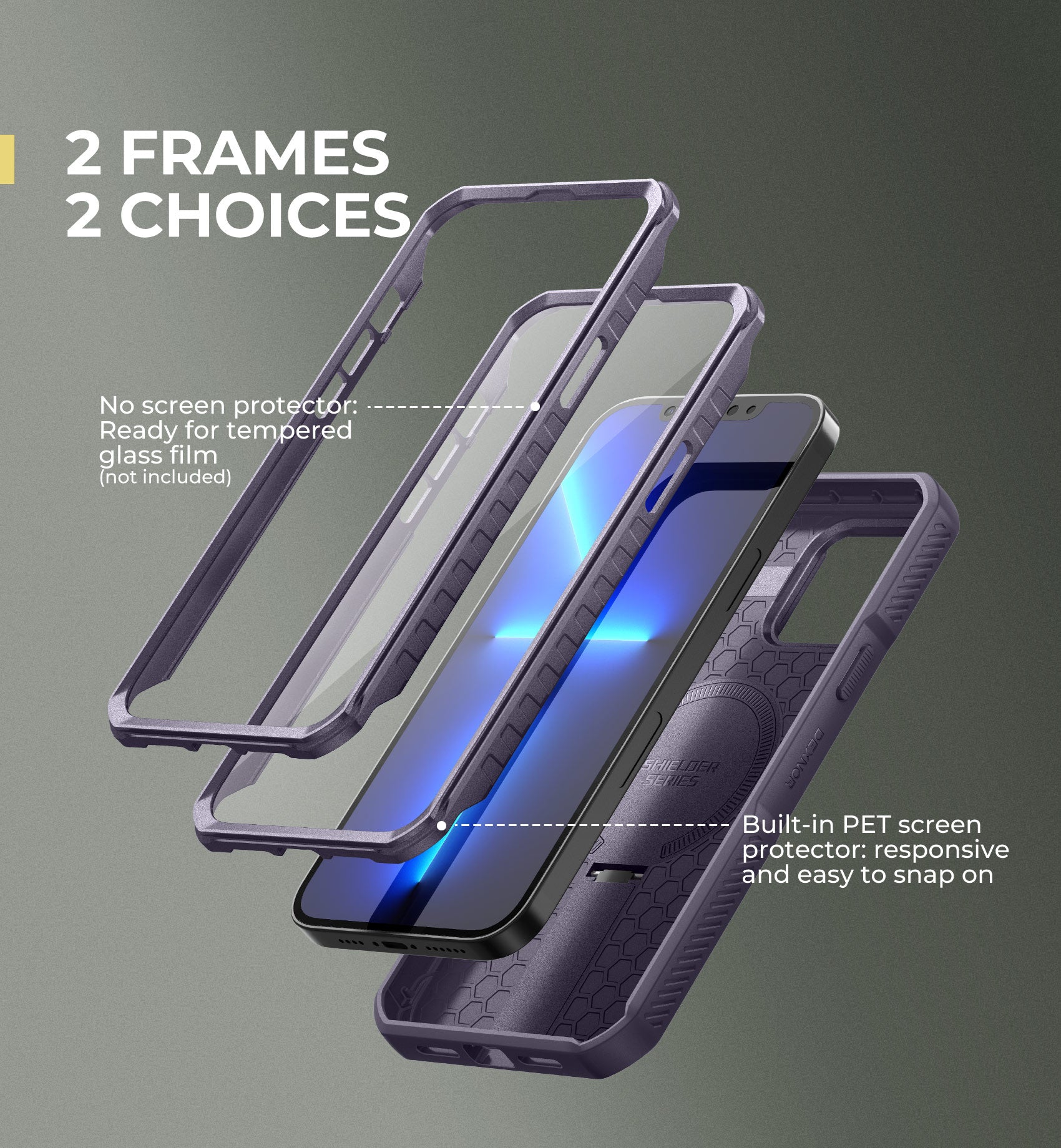 Dexnor Durable Case for iPhone 12/13 Pro Max with Built In Screen Protector and Slide Camera Cover 360 Magsafe Rugged Bumper Cover.