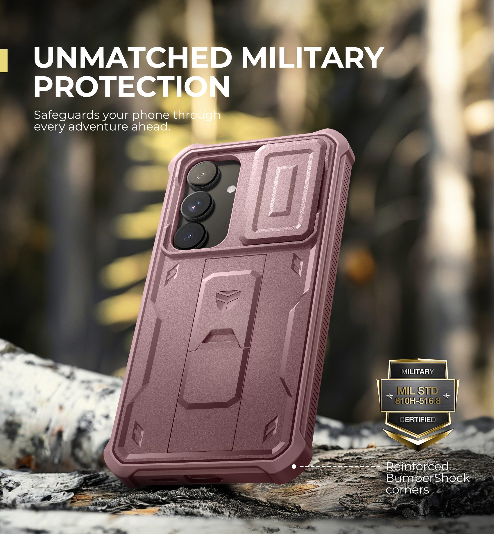 Dexnor Case for Samsung Galaxy S25 Plus Full Body With Screen Protector Slide Camera Bumper Kickstand Heavy-duty Shockproof Grade Cover