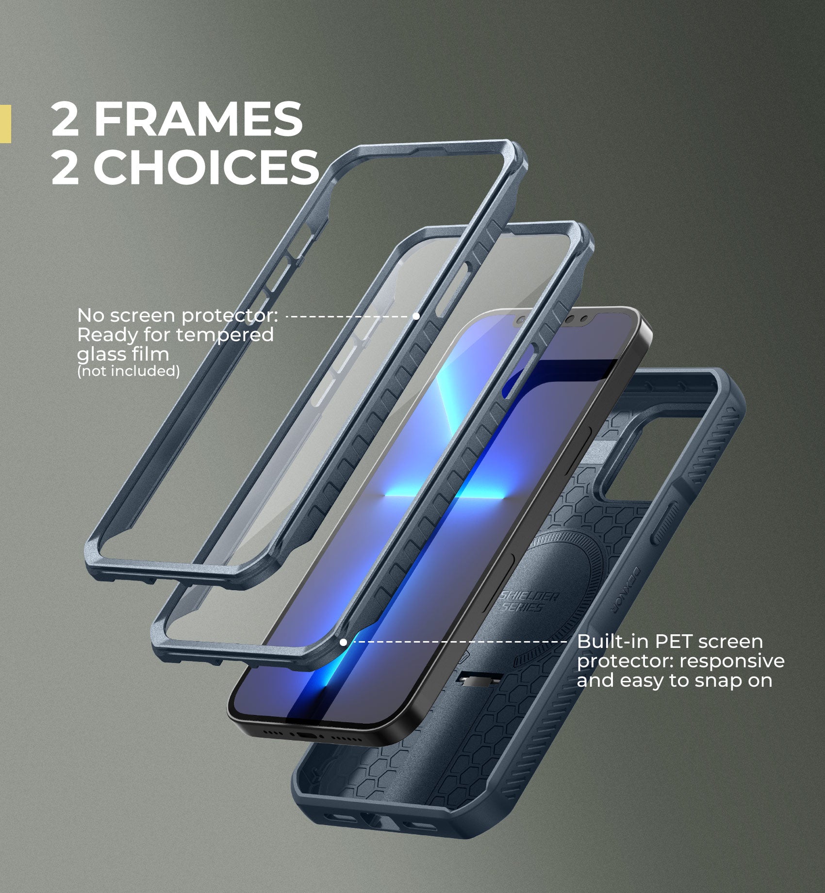 Dexnor Durable Case for iPhone 12/13 Pro Max with Built In Screen Protector and Slide Camera Cover 360 Magsafe Rugged Bumper Cover.