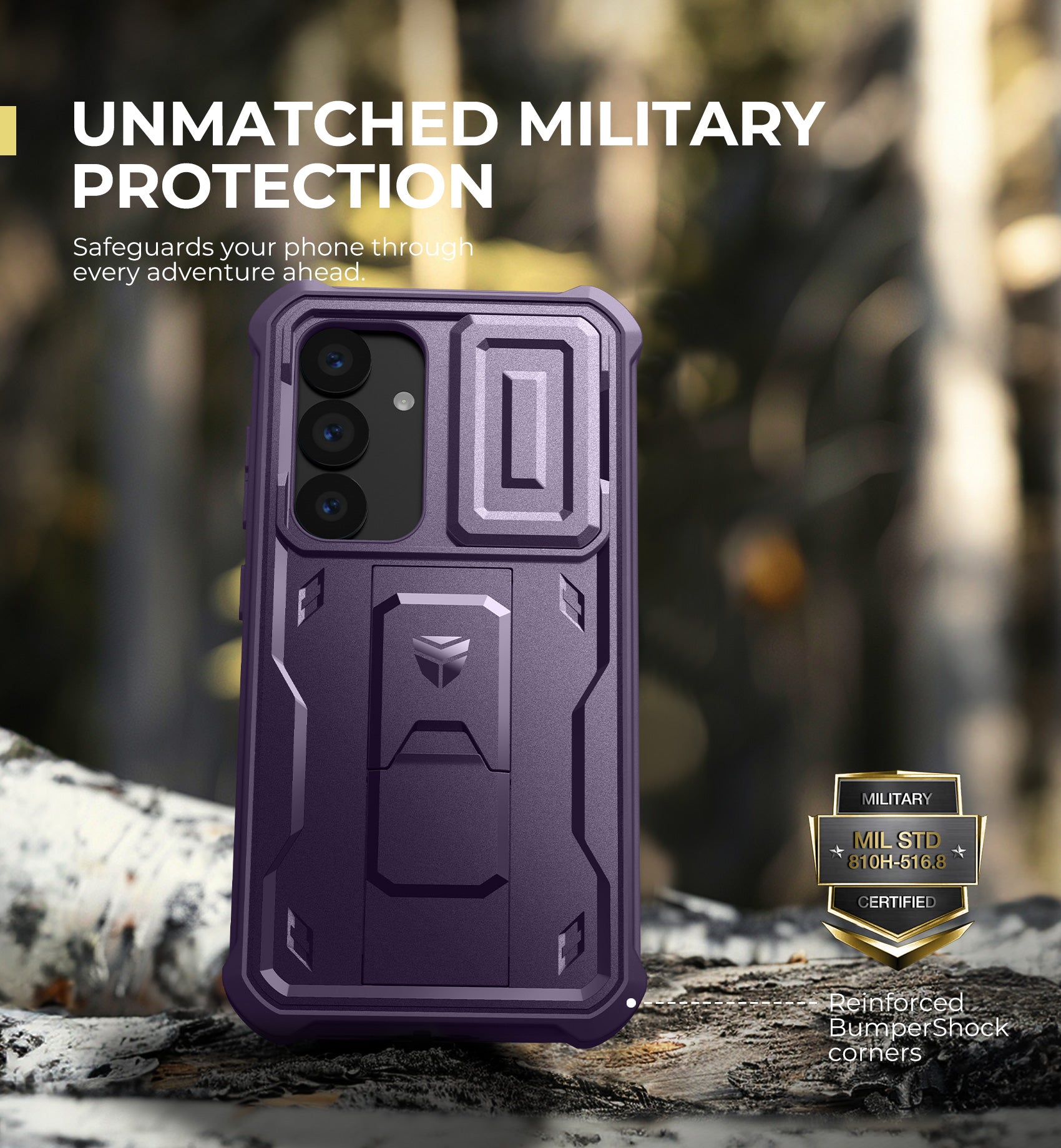 Dexnor Case for Samsung Galaxy S25 Full Body With Screen Protector Slide Camera Bumper Kickstand Heavy-duty Shockproof Rugged Cover.