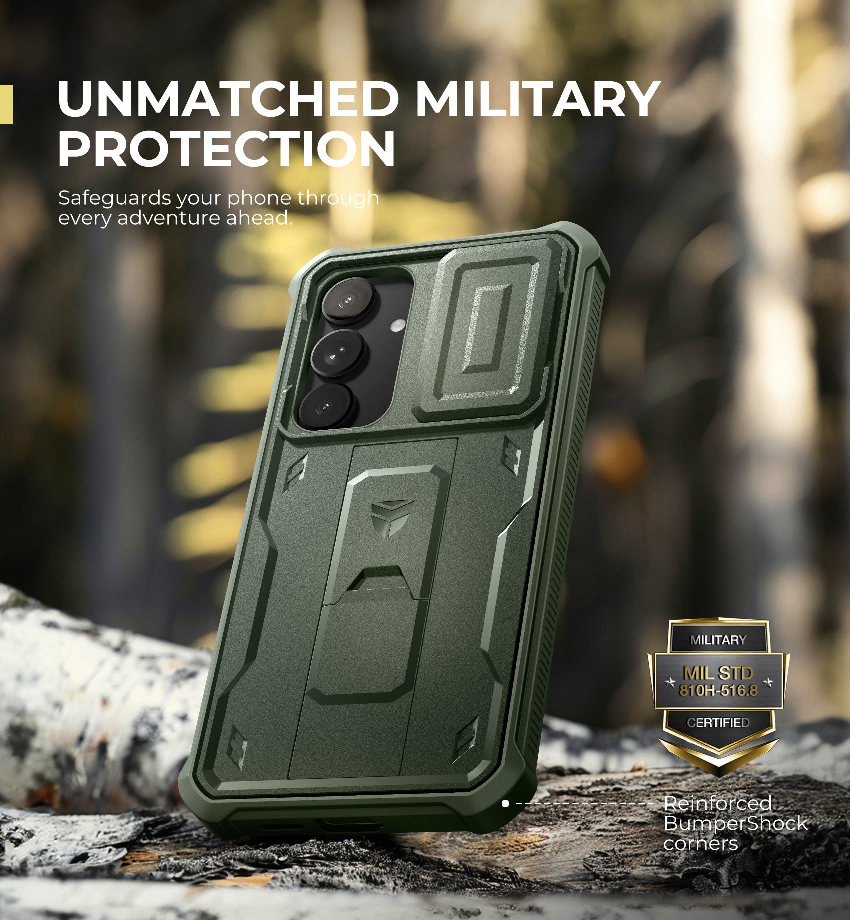 Dexnor Case for Samsung Galaxy S25 Plus Full Body With Screen Protector Slide Camera Bumper Kickstand Heavy-duty Shockproof Grade Cover