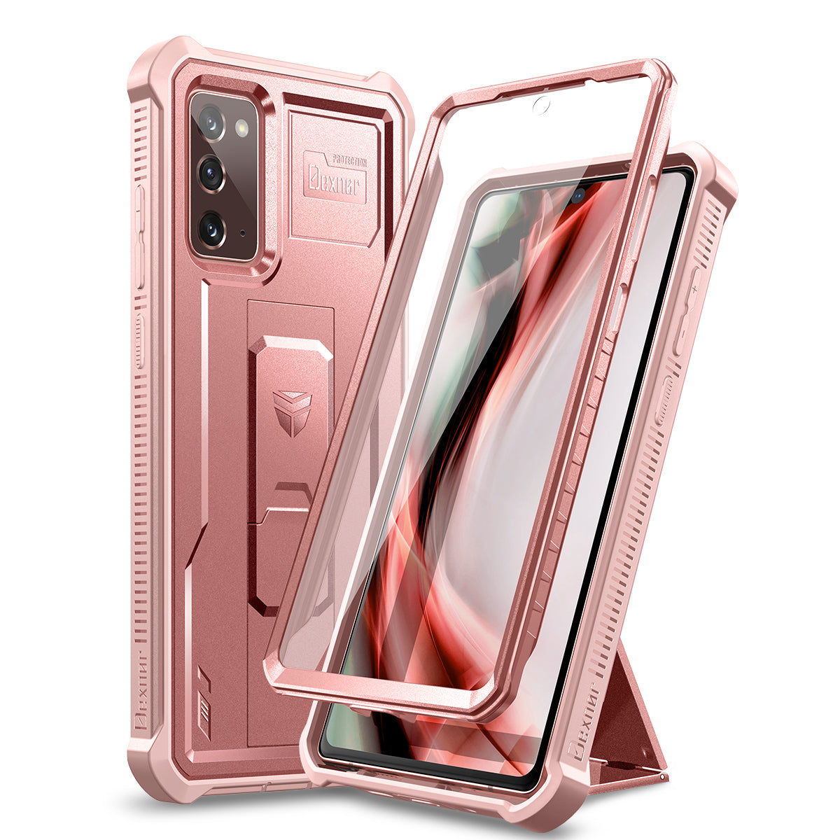 Dexnor Case for Samsung Galaxy Note 20 With Single Screen Protector Full Body Bumper Kickstand Heavy-duty Shockproof Rugged  Cover.