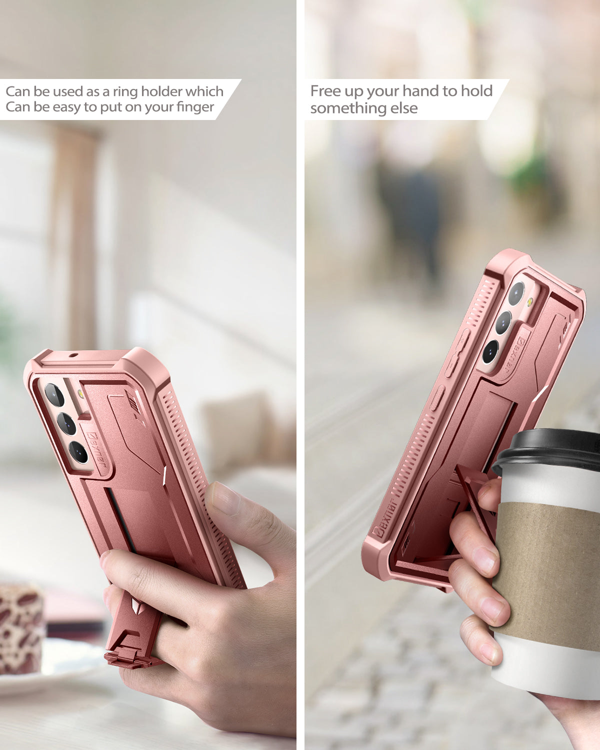 Dexnor Case for Samsung Galaxy S22 With Single Screen Protector Full Body Bumper Kickstand Heavy-duty Shockproof Rugged Cover.
