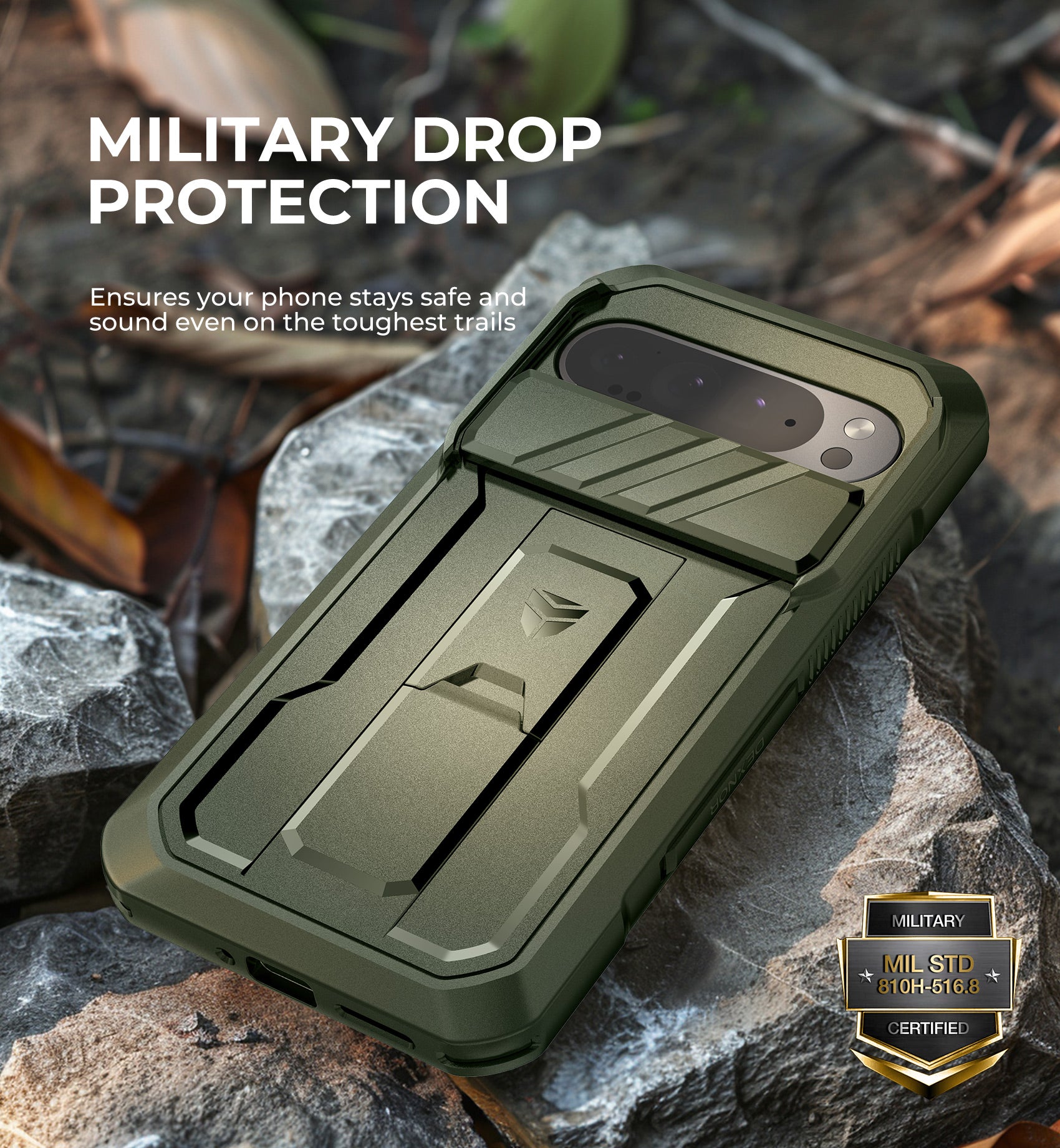 Dexnor Case for Google Pixel 9 Pro XL With Screen Protector Full Body Bumper Kickstand Heavy-duty Shockproof Rugged Military Grade Cover.