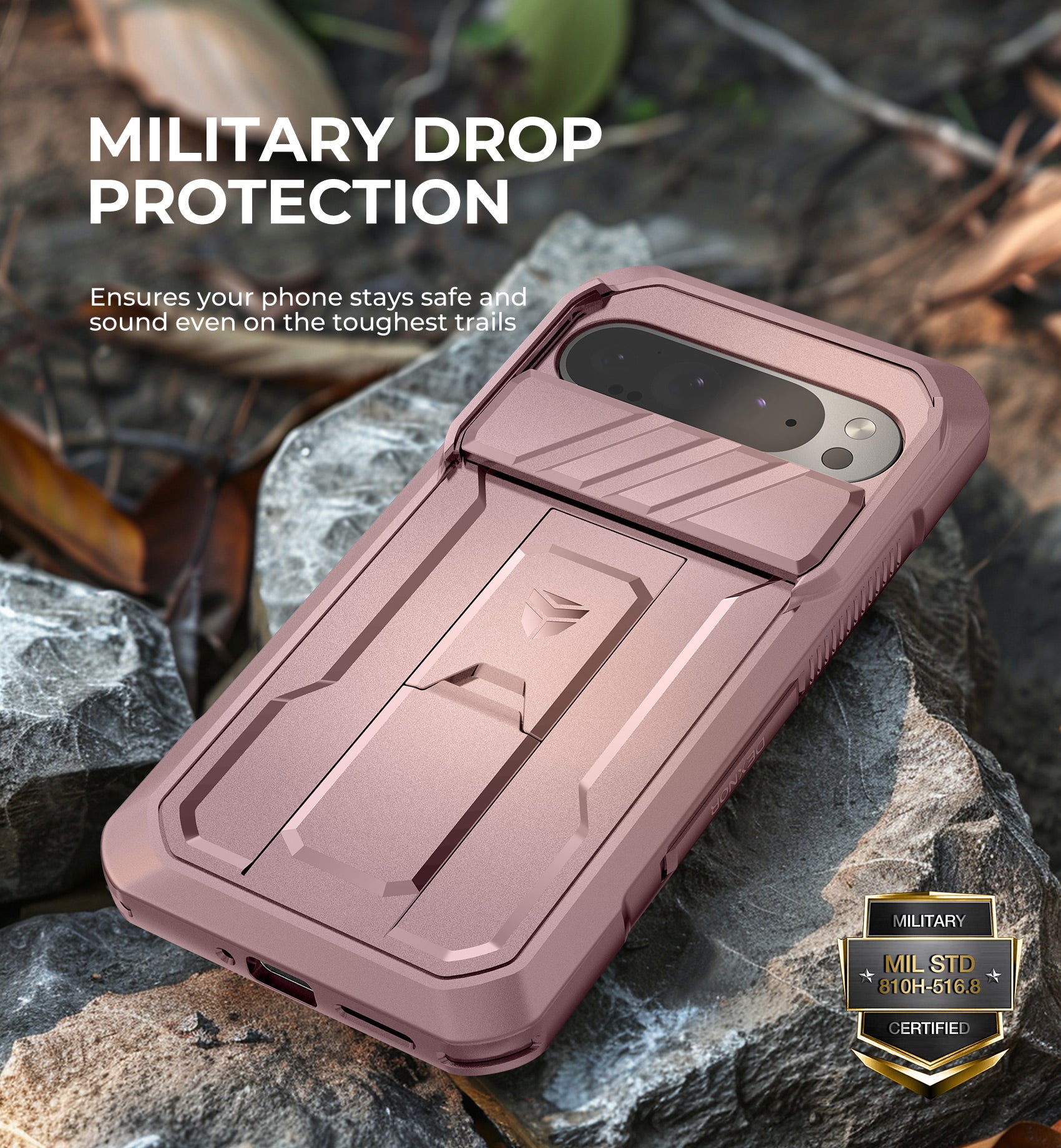 Dexnor Case for Google Pixel 9 Pro XL With Screen Protector Full Body Bumper Kickstand Heavy-duty Shockproof Rugged Military Grade Cover.