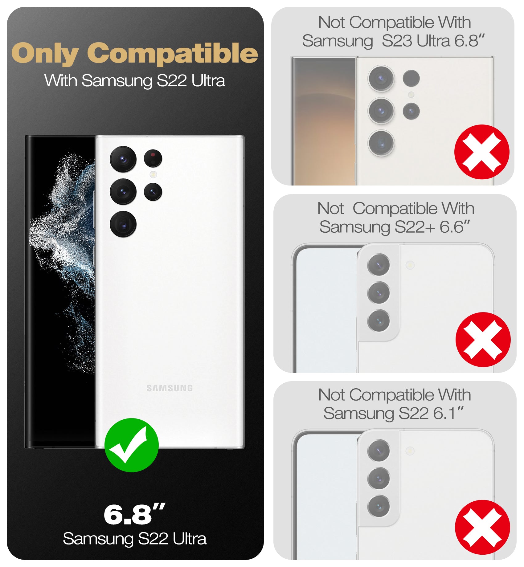 Dexnor Case for Samsung Galaxy S22 Ultra With Screen Protector Full Body Bumper Kickstand Heavy-duty Shockproof Rugged  Cover.
