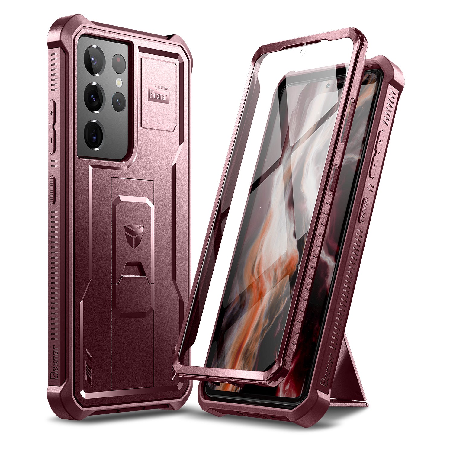 Dexnor Case for Samsung Galaxy S21 Ultra With Single Screen Protector Full Body Bumper Kickstand Heavy-duty Shockproof Grade Cover.