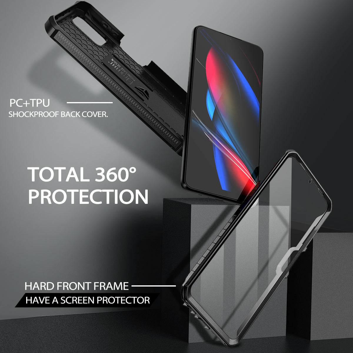 Dexnor Case for Samsung Galaxy A12 5G With Single Screen Protector Full Body Bumper Kickstand Heavy-duty Shockproof Rugged Cover.