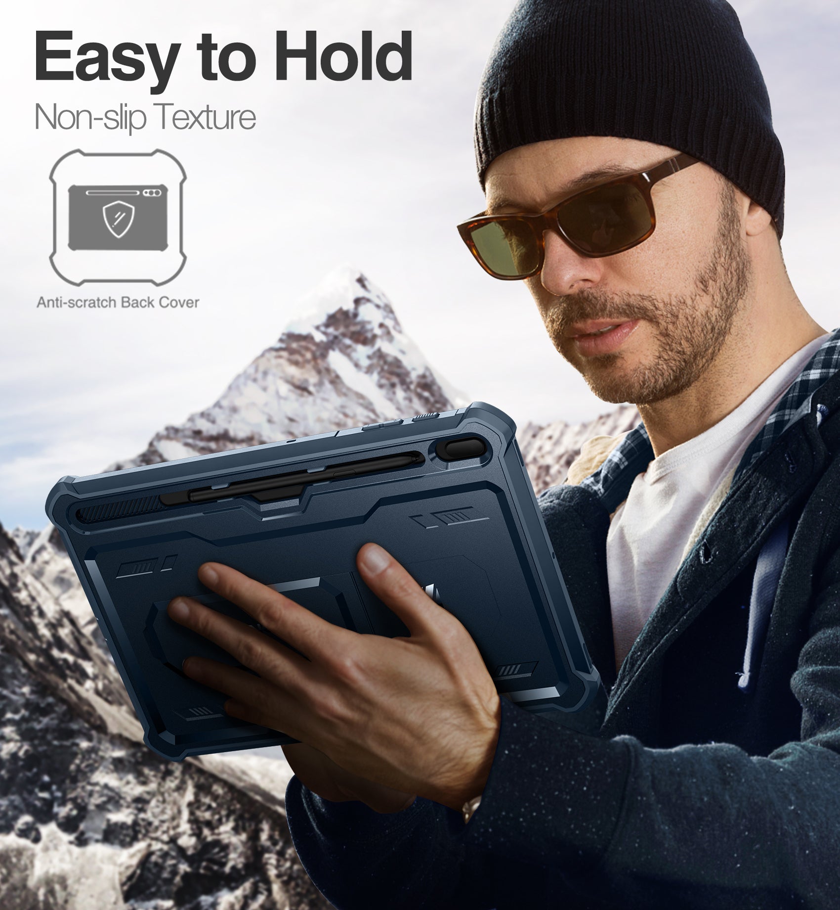 Dexnor Tablet Case for Samsung Galaxy Tab S7 Plus/S8 Plus With Screen Protector Full Body Bumper Kickstand Heavy-duty Shockproof Rugged Pen Holder Cover.
