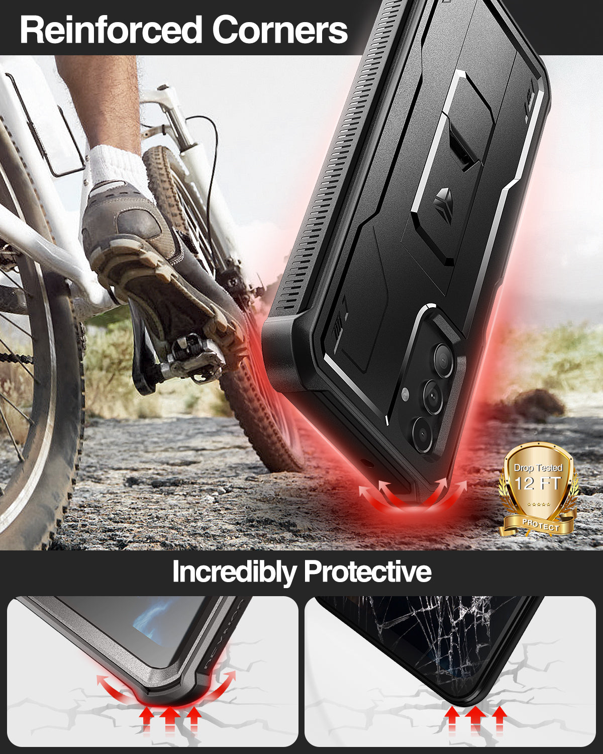 Dexnor Case for Samsung Galaxy A13 5G With Single Screen Protector Full Body Bumper Kickstand Heavy-duty Shockproof Rugged Cover.