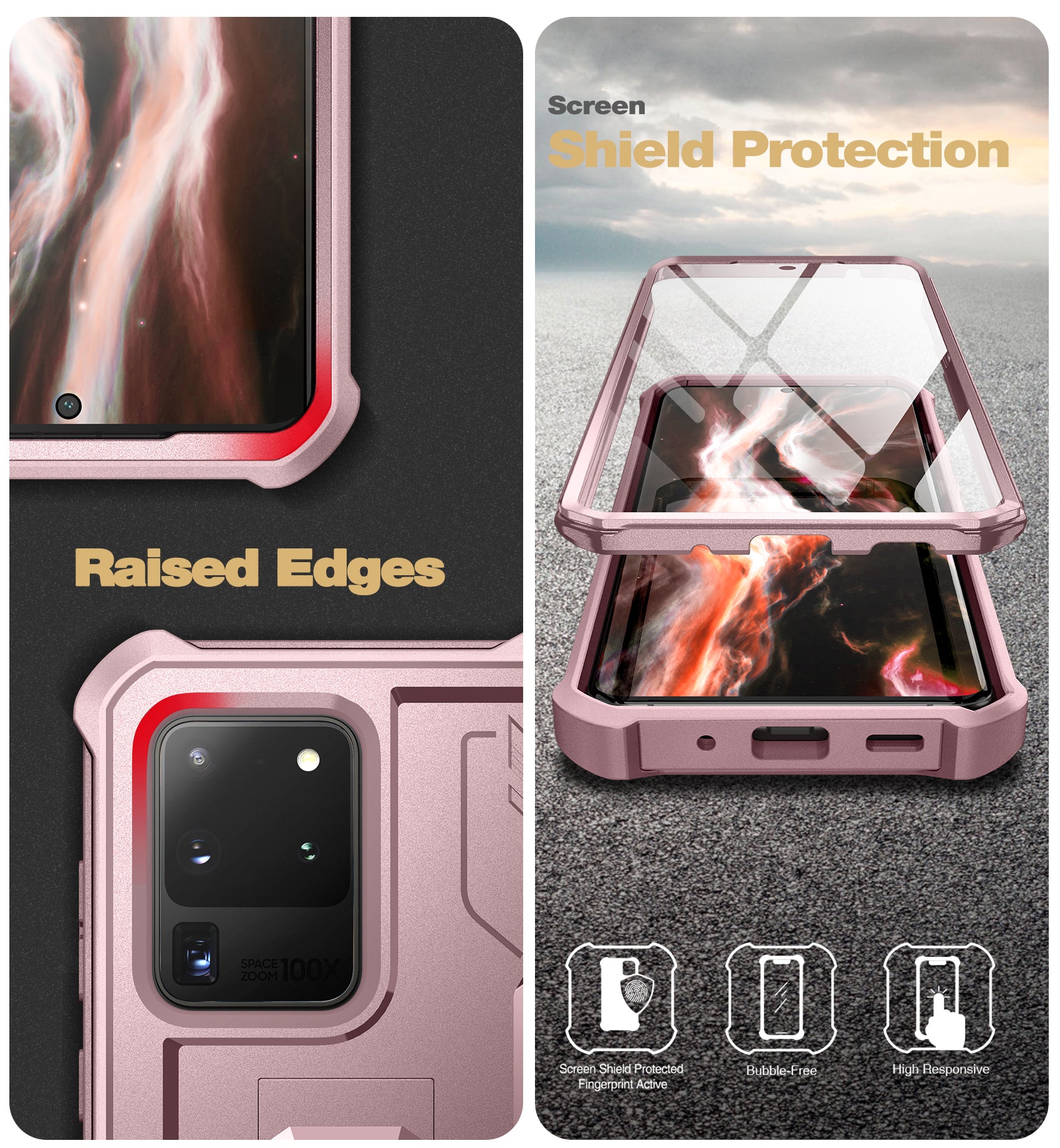 Dexnor Case for Samsung Galaxy S20 Ultra With Single Screen Protector Full Body Bumper Kickstand Heavy-duty Shockproof Rugged Cover.