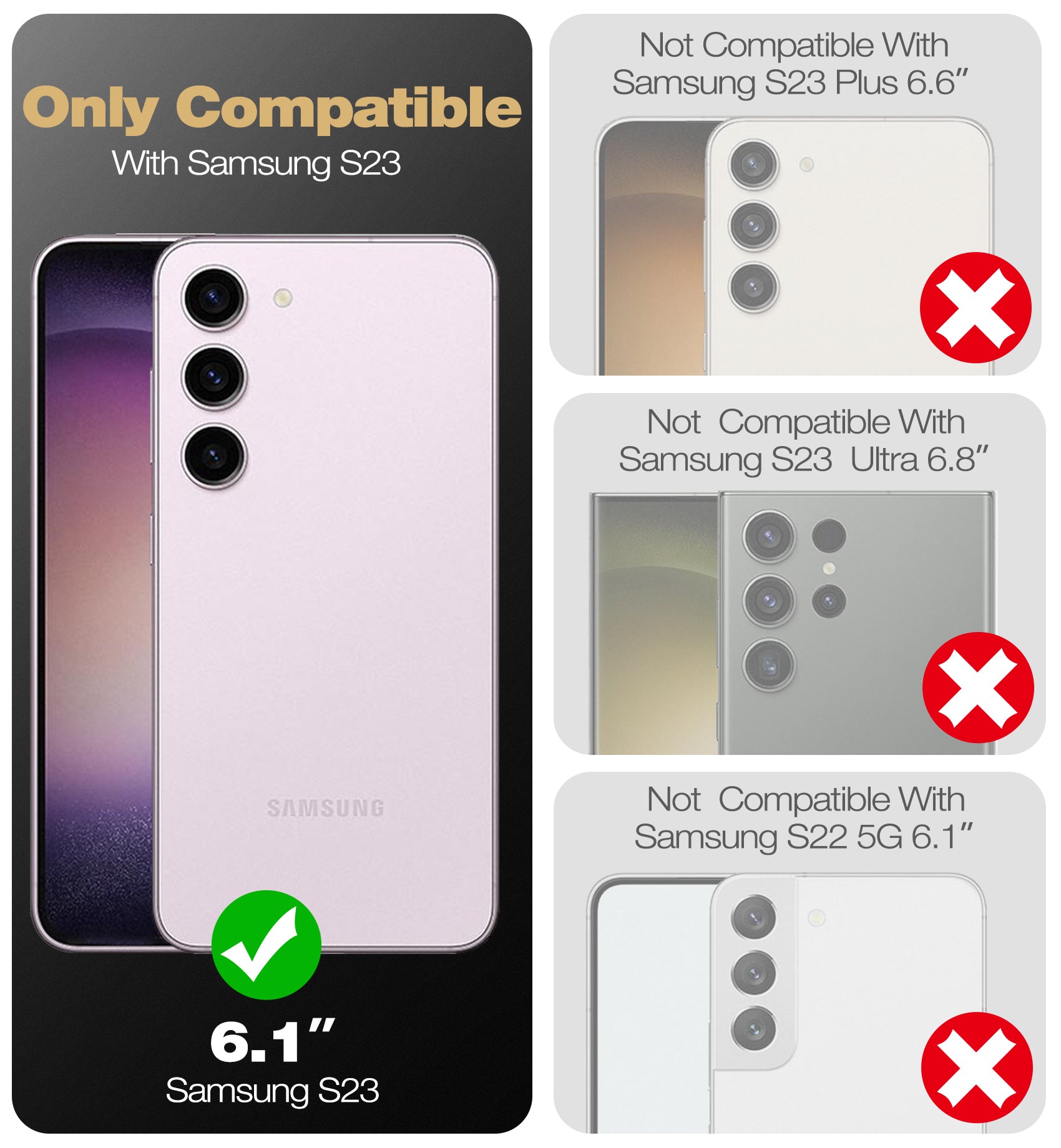 Dexnor Case for Samsung Galaxy S23 With Screen Protector Full Body Bumper Kickstand Heavy-duty Shockproof Rugged  Cover.