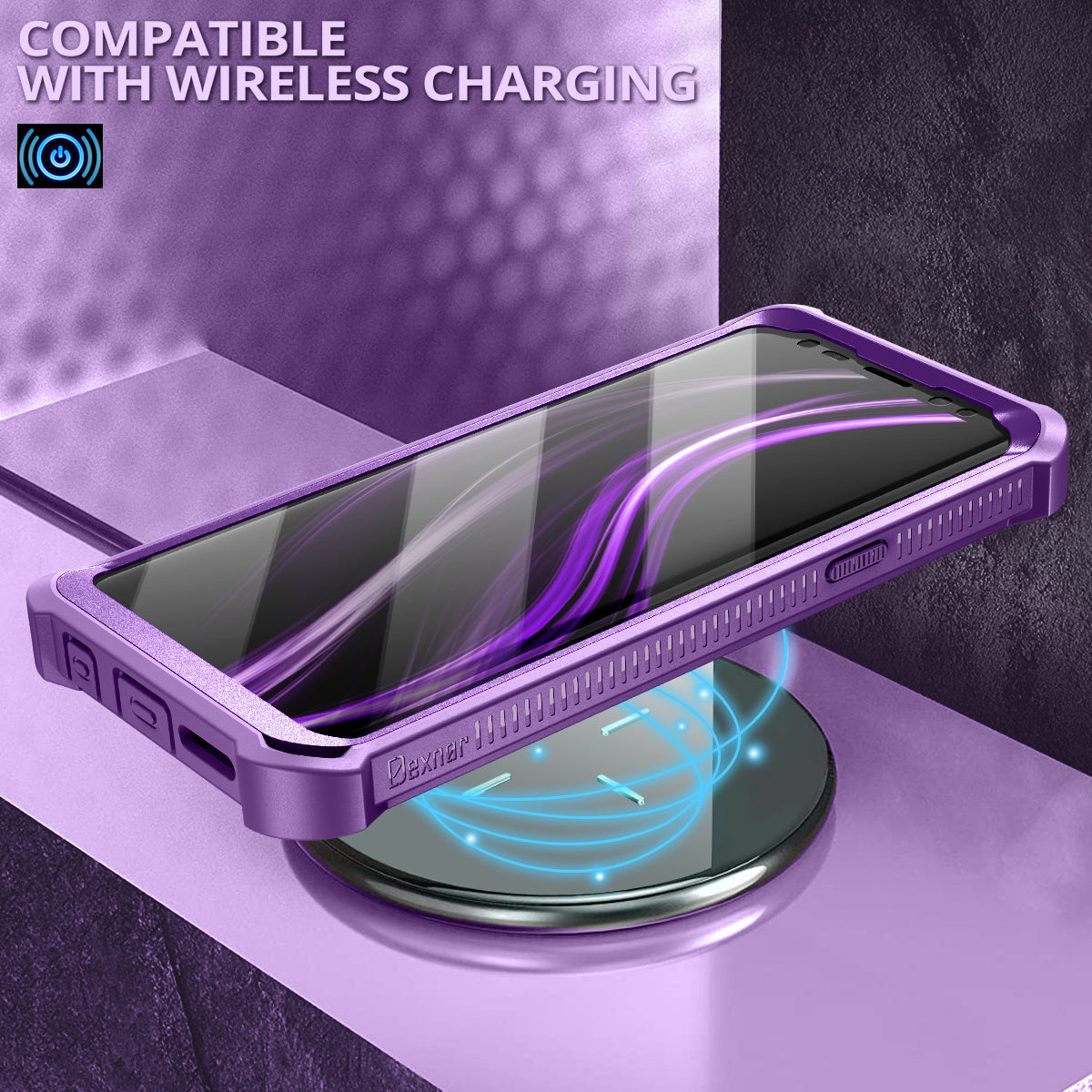 Dexnor Case for Samsung Galaxy S9 With Single Screen Protector Full Body Bumper Kickstand Heavy-duty Shockproof Rugged Cover.