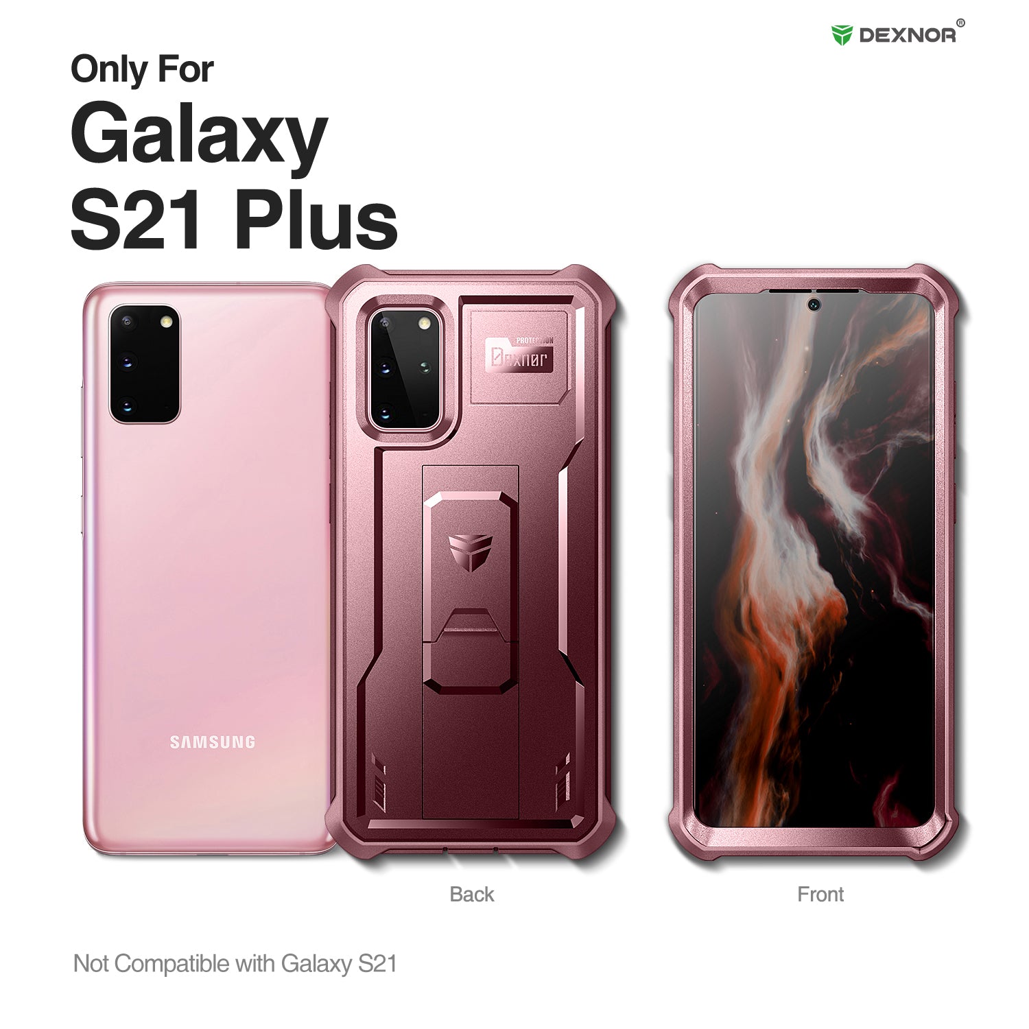Dexnor Case for Samsung Galaxy S20 Plus With Single Screen Protector Full Body Bumper Kickstand Heavy-duty Shockproof Rugged  Cover.