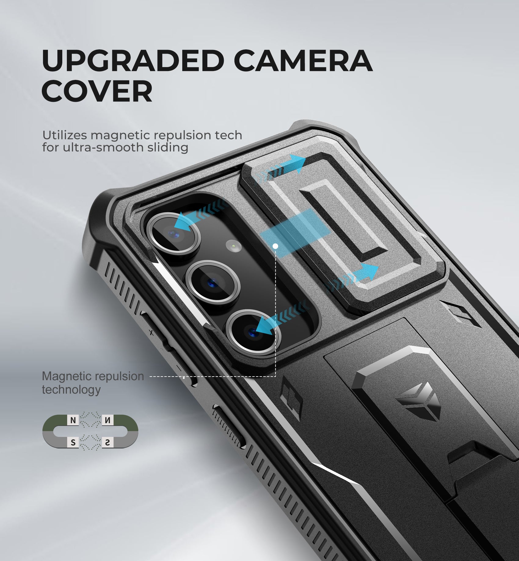 Dexnor Case for Samsung Galaxy S24 FE Full Body With Screen Protector Slide Camera Bumper Kickstand Heavy-duty Shockproof Rugged Cover.