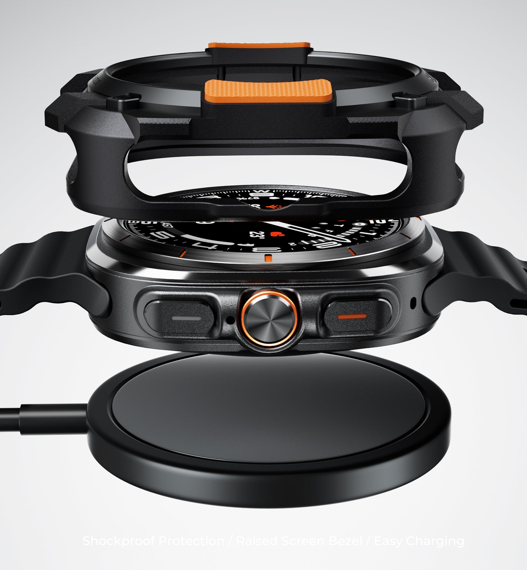 Dexnor Case for Samsung Galaxy Watch Ultra 47mm 2024 Durable Shockproof TPU Bumper Cover for Outdoor Adventure