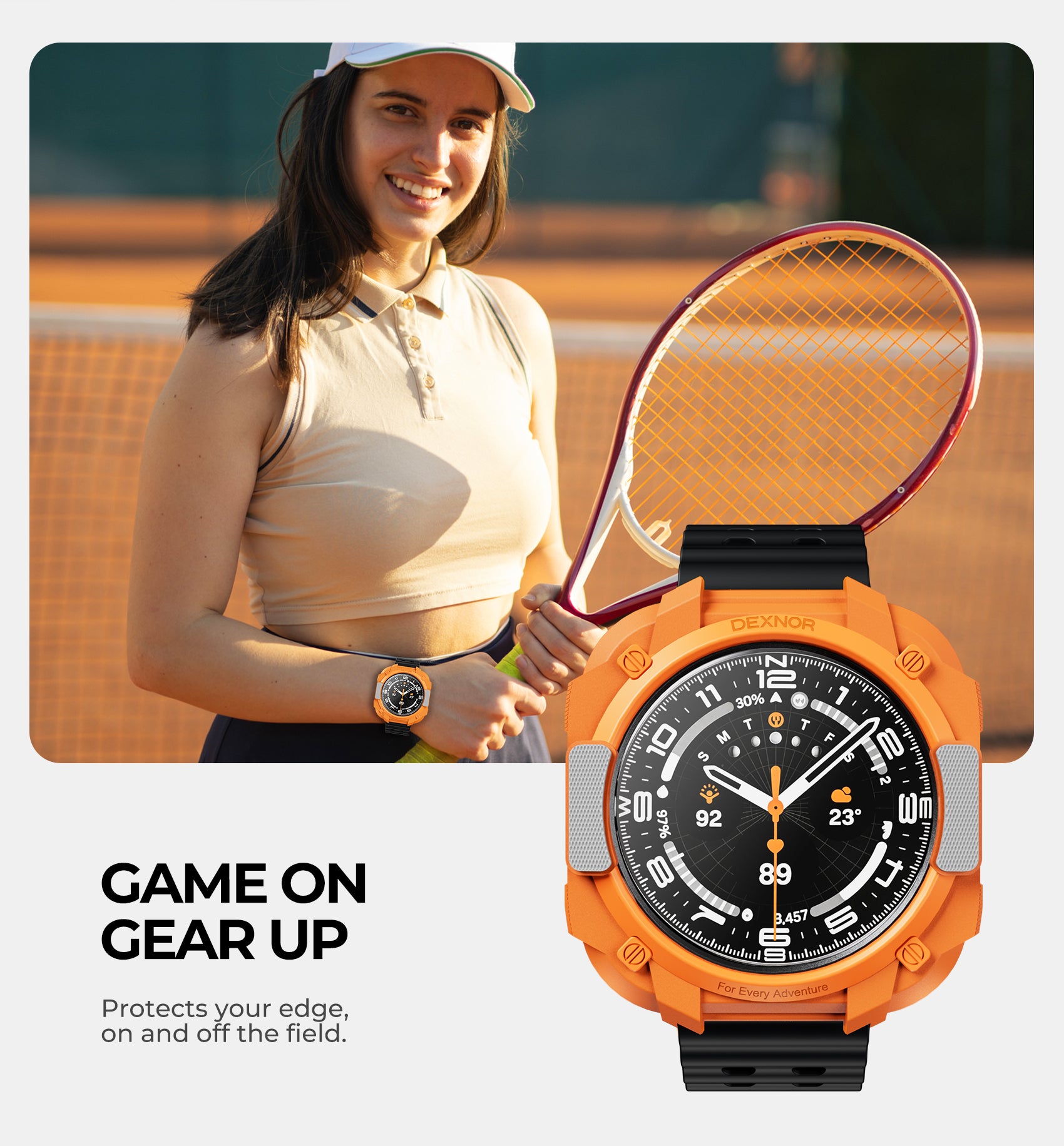 Dexnor Case for Samsung Galaxy Watch Ultra 47mm 2024 Durable Shockproof TPU Bumper Cover for Outdoor Adventure