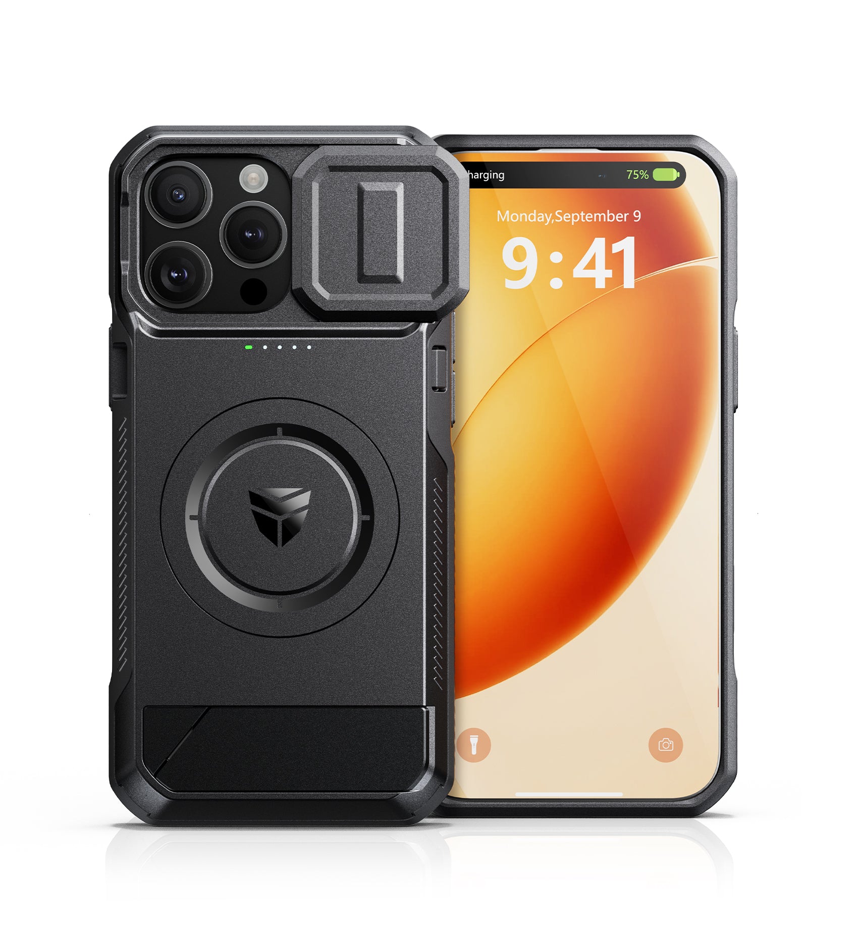 Dexnor 6-in-1 Battery Case for iPhone 16 Pro Max +50% Extra Battery Life Ultra-Light Portable Charging Magnetic Shockproof Protective Charger Cover with Slide Camera Cover Kickstand