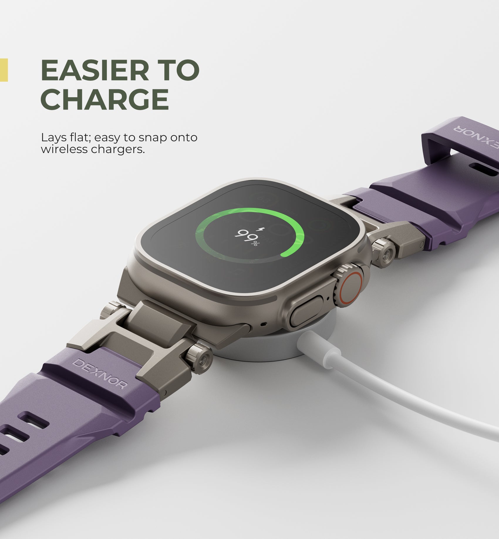 Dexnor Band for Apple Watch Series 10 46mm Band with Rugged Metal Connector Durable Stainless Steel