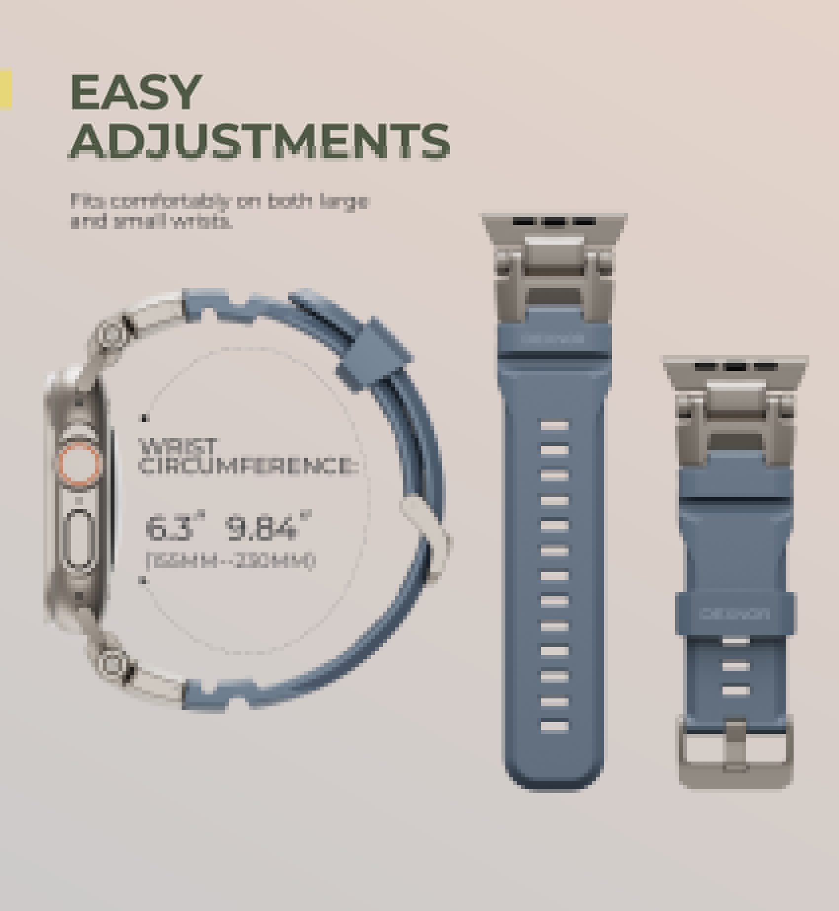 Dexnor Watch Band for Apple Watch Series 9 45mm, Series 8 45mm, Series 7 45mm with Rugged Metal Connector Durable Stainless Steel