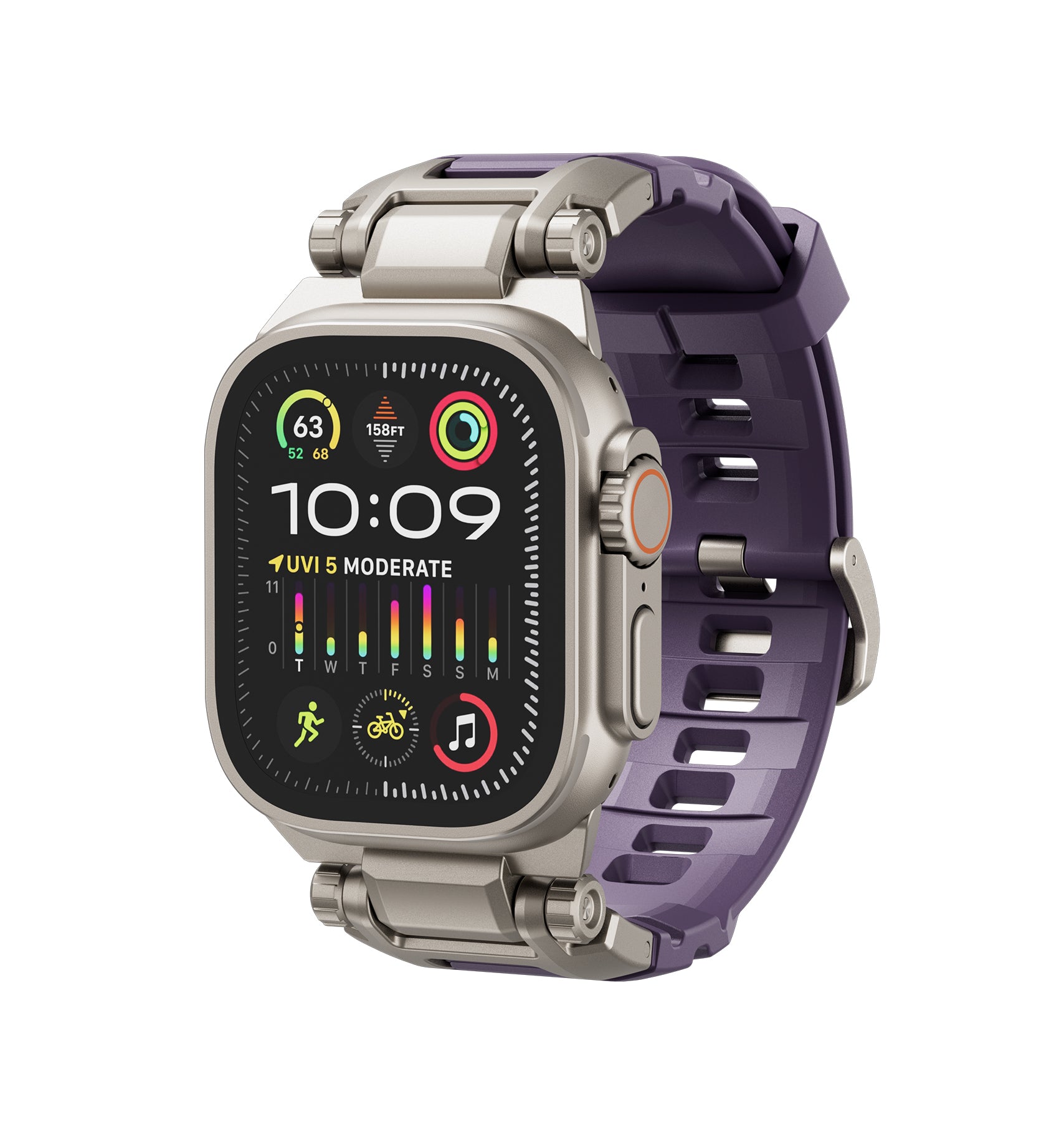 Dexnor Band for Apple Watch Ultra 2 and 1 49mm Band with Rugged Metal Connector Durable Stainless Steel