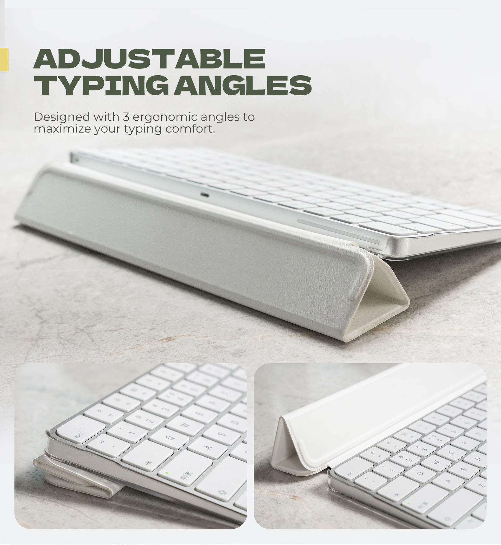 Dexnor Case for Apple Magic Keyboard with Lock Key 2024 Dust Proof Protective Slim Leather Keyboard Cover with Magnetic Closure Adjustable Typing Angles Without Numeric Keypad