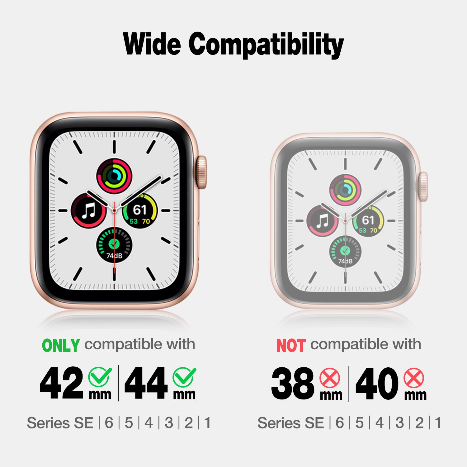 Dexnor Case for Apple Watch Series SE 42mm Series 6 42mm Series 5 42mm Series 4 42mm Series3 42mm Series 2 Series1 42mm Protective Case with Bulit-in Screen Protector 2 in 1 Overall Guard Case Cover