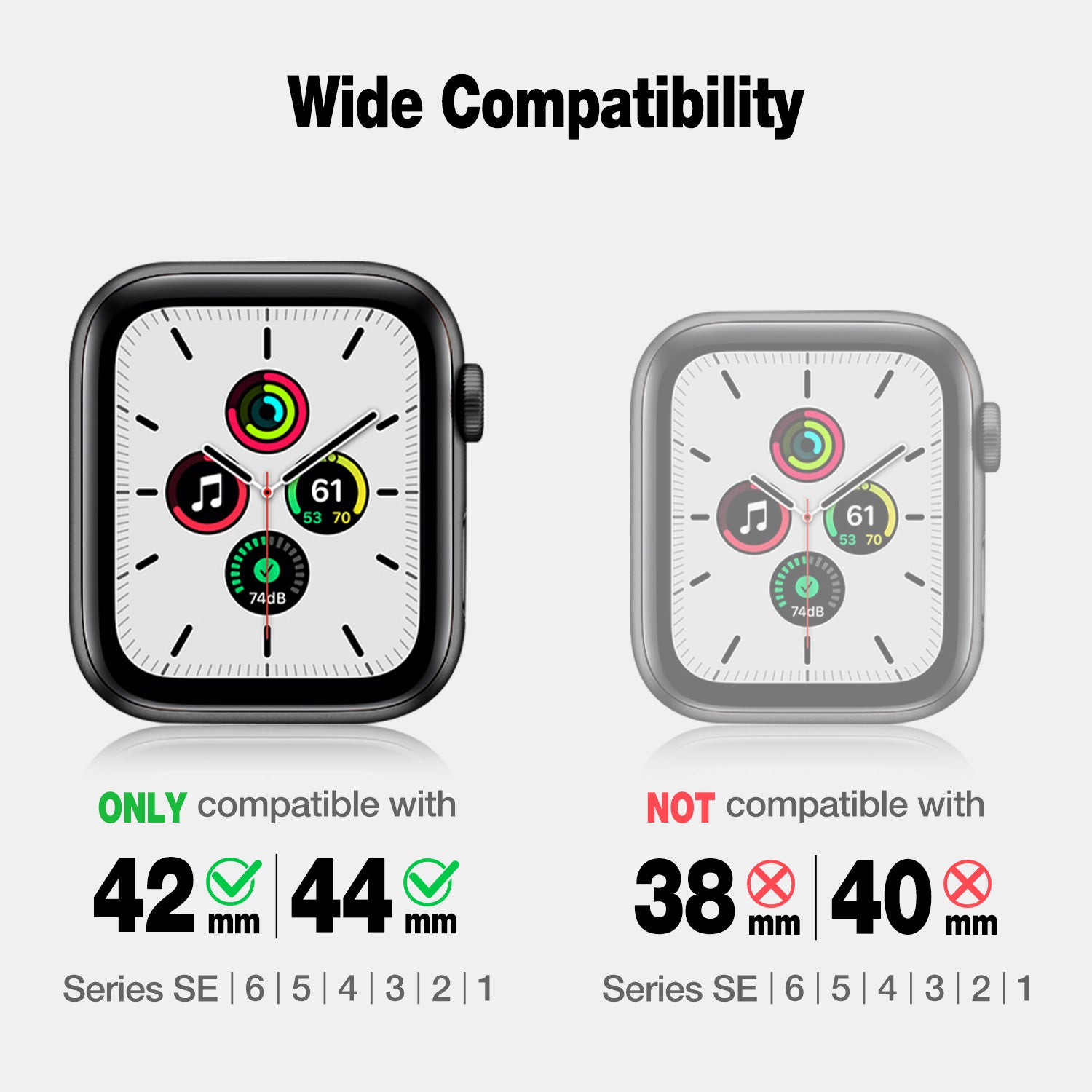 Dexnor Case for Apple Watch Series SE 44mm Series 6 44mm Series 5 44mm Series 4 44mm Series3 44mm Series 2 Series1 44mm Protective Case with Bulit-in Screen Protector 2 in 1 Overall Guard Case Cover