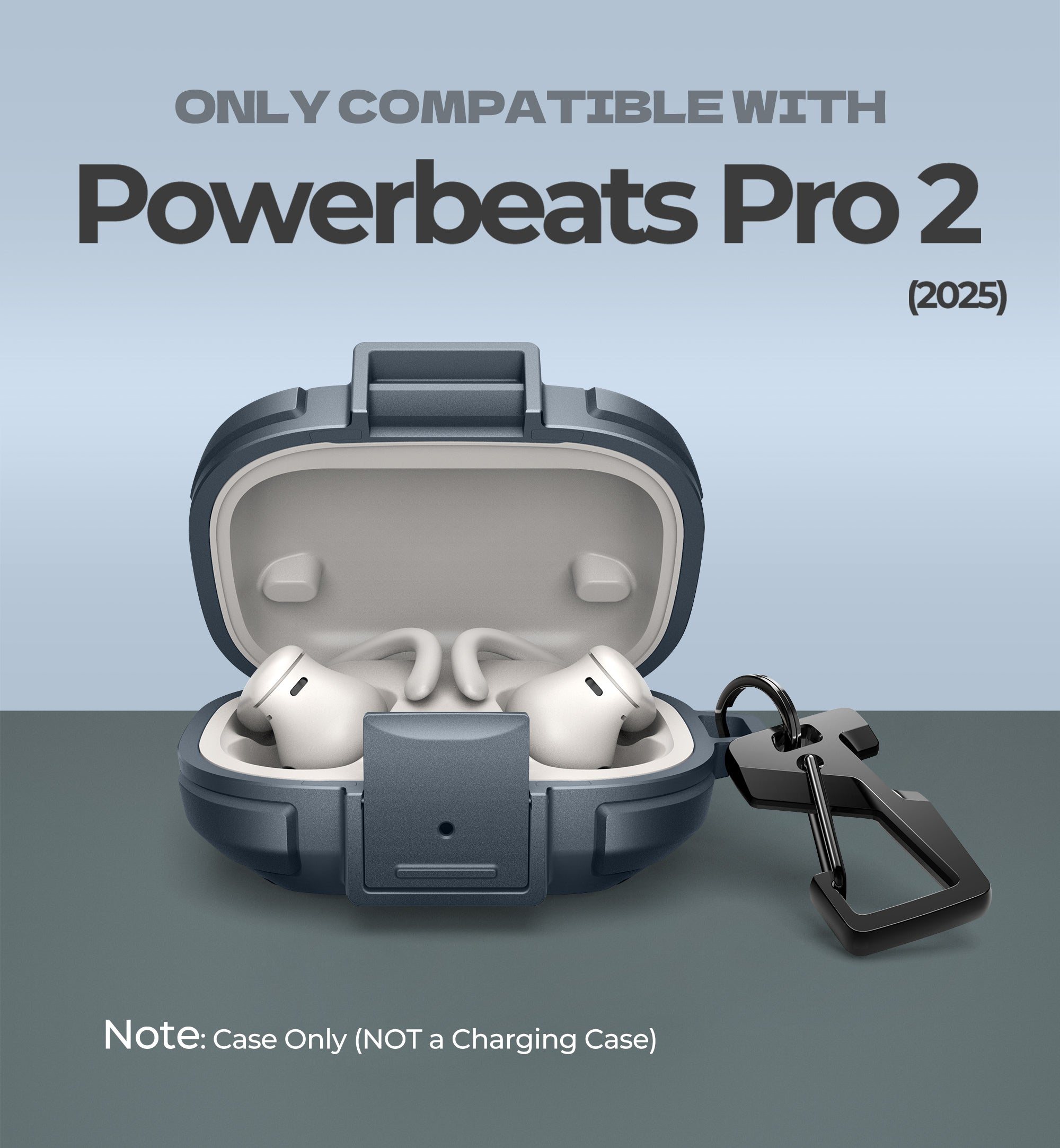 Dexnor Case for Beats Powerbeats Pro 2nd Gen with Drop-Proof Lock Shockproof Rugged Bumper Protective Cover with Carabiner Keyring Cleaner Kit