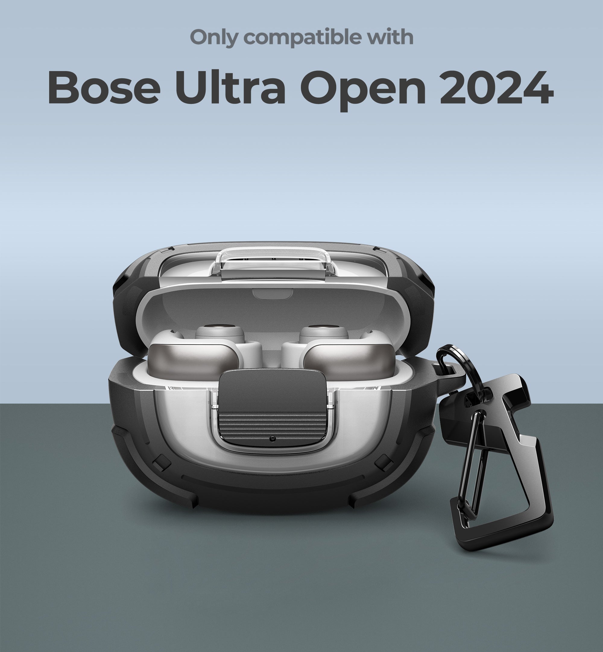 Dexnor Case for Bose Ultra Open 2024 with Drop-Proof Lock Shockproof Rugged Bumper Cases Protective Cover with Carabiner Keyring Cleaner Kit
