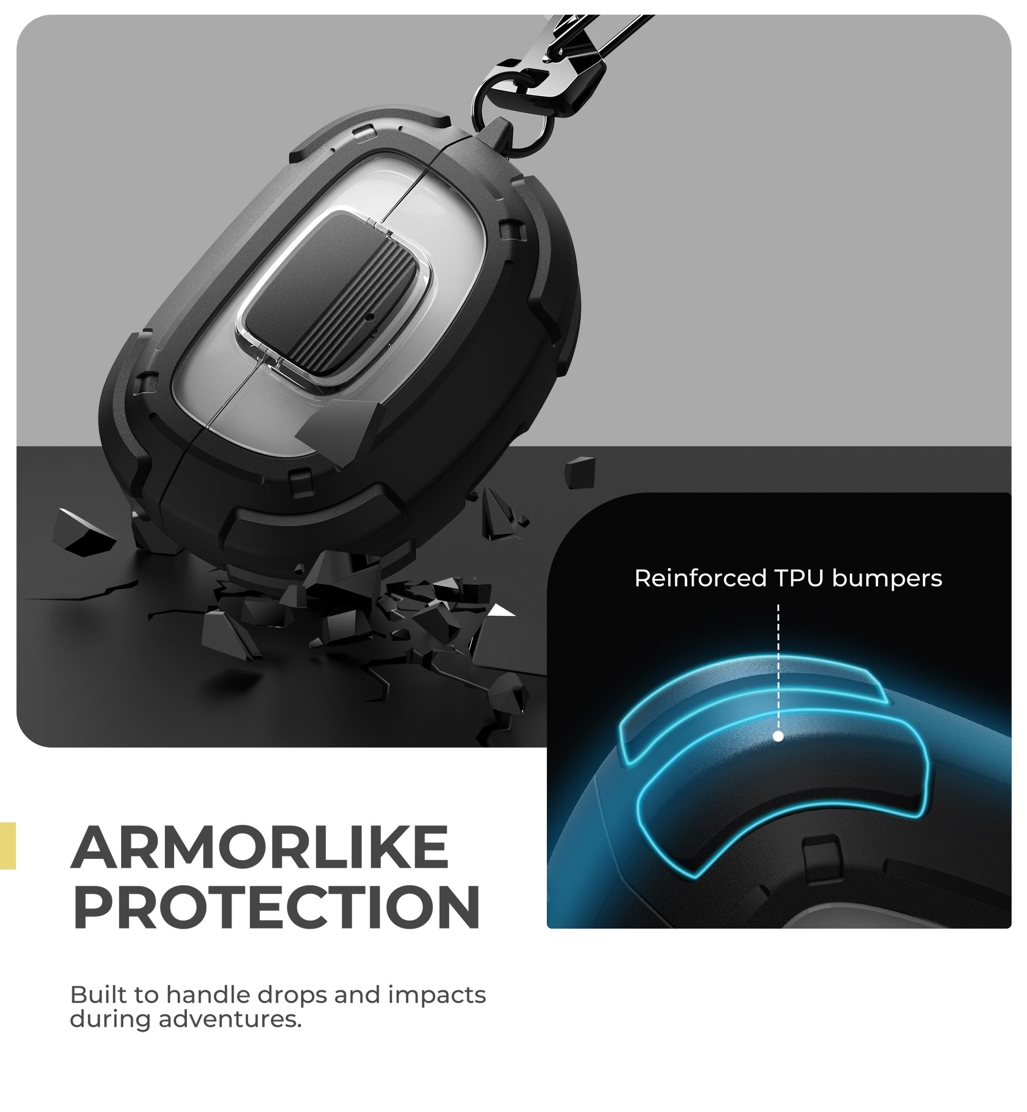 Dexnor Case for Bose Ultra Open 2024 with Drop-Proof Lock Shockproof Rugged Bumper Cases Protective Cover with Carabiner Keyring Cleaner Kit