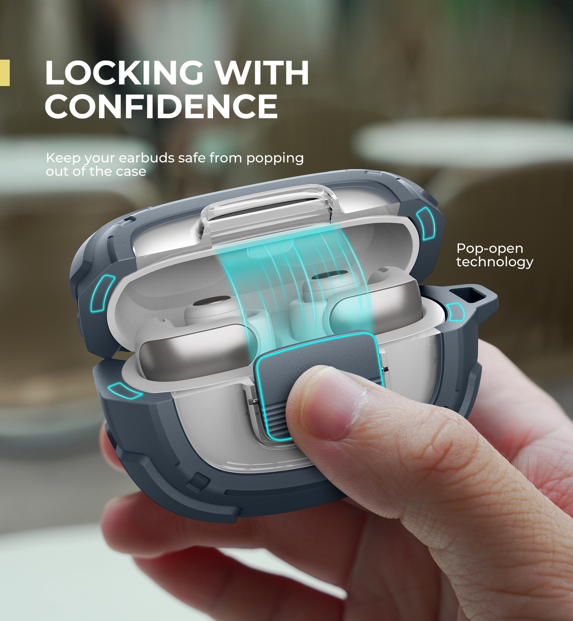 Dexnor Case for Bose Ultra Open 2024 with Drop-Proof Lock Shockproof Rugged Bumper Cases Protective Cover with Carabiner Keyring Cleaner Kit