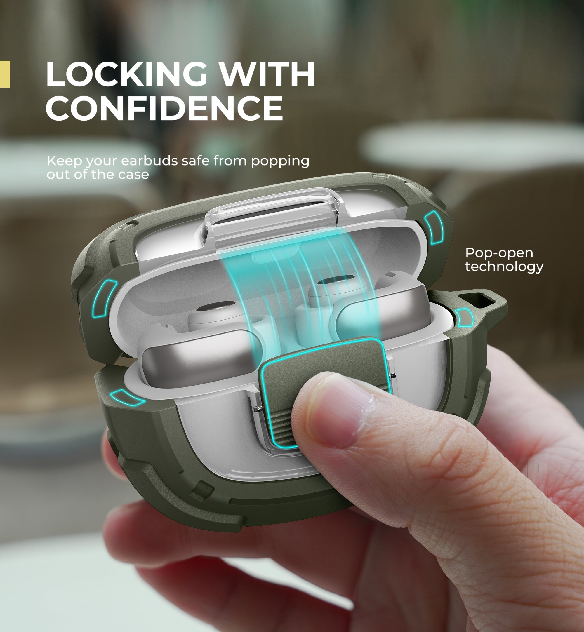 Dexnor Case for Bose Ultra Open 2024 with Drop-Proof Lock Shockproof Rugged Bumper Cases Protective Cover with Carabiner Keyring Cleaner Kit