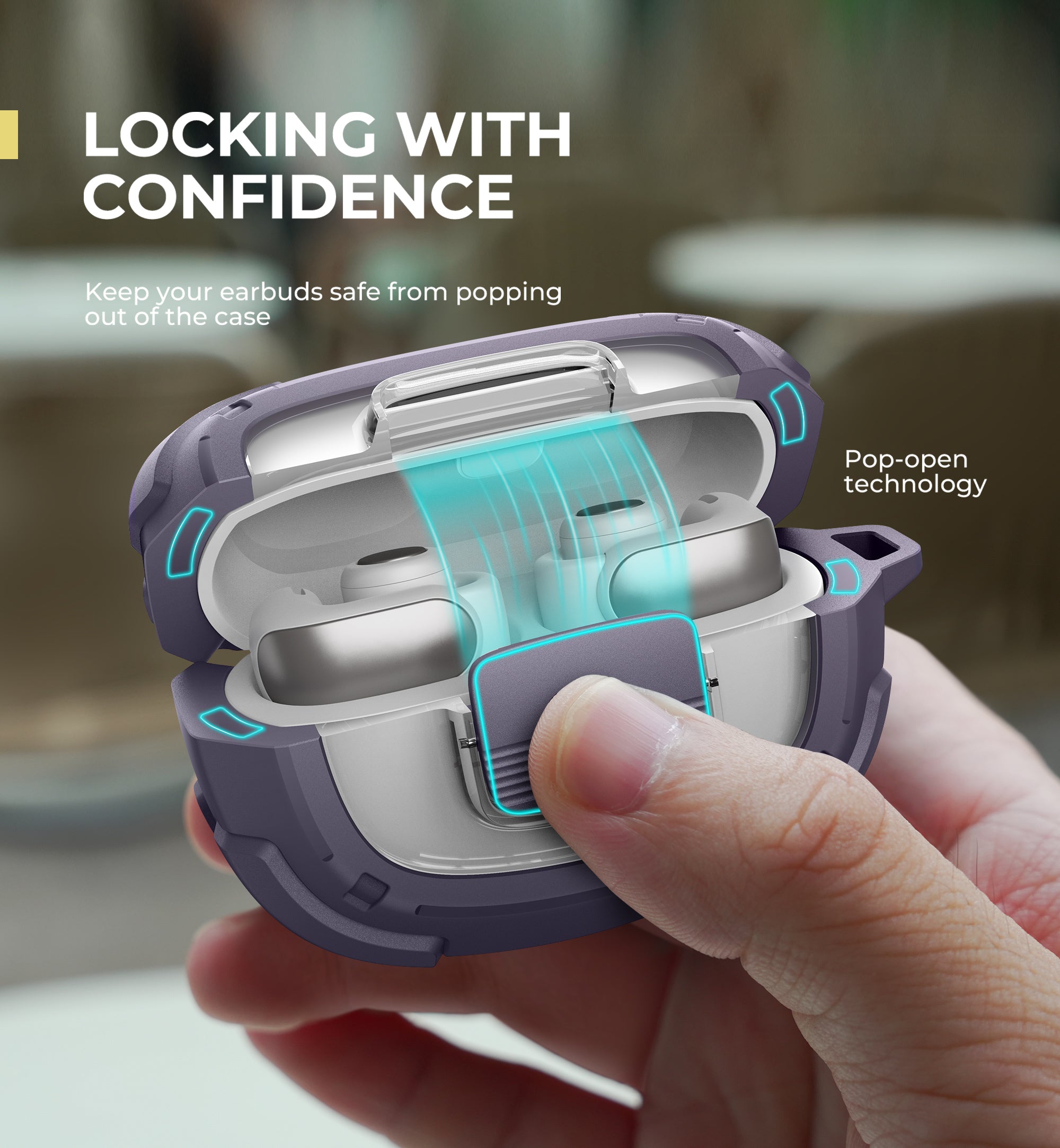 Dexnor Case for Bose Ultra Open 2024 with Drop-Proof Lock Shockproof Rugged Bumper Cases Protective Cover with Carabiner Keyring Cleaner Kit