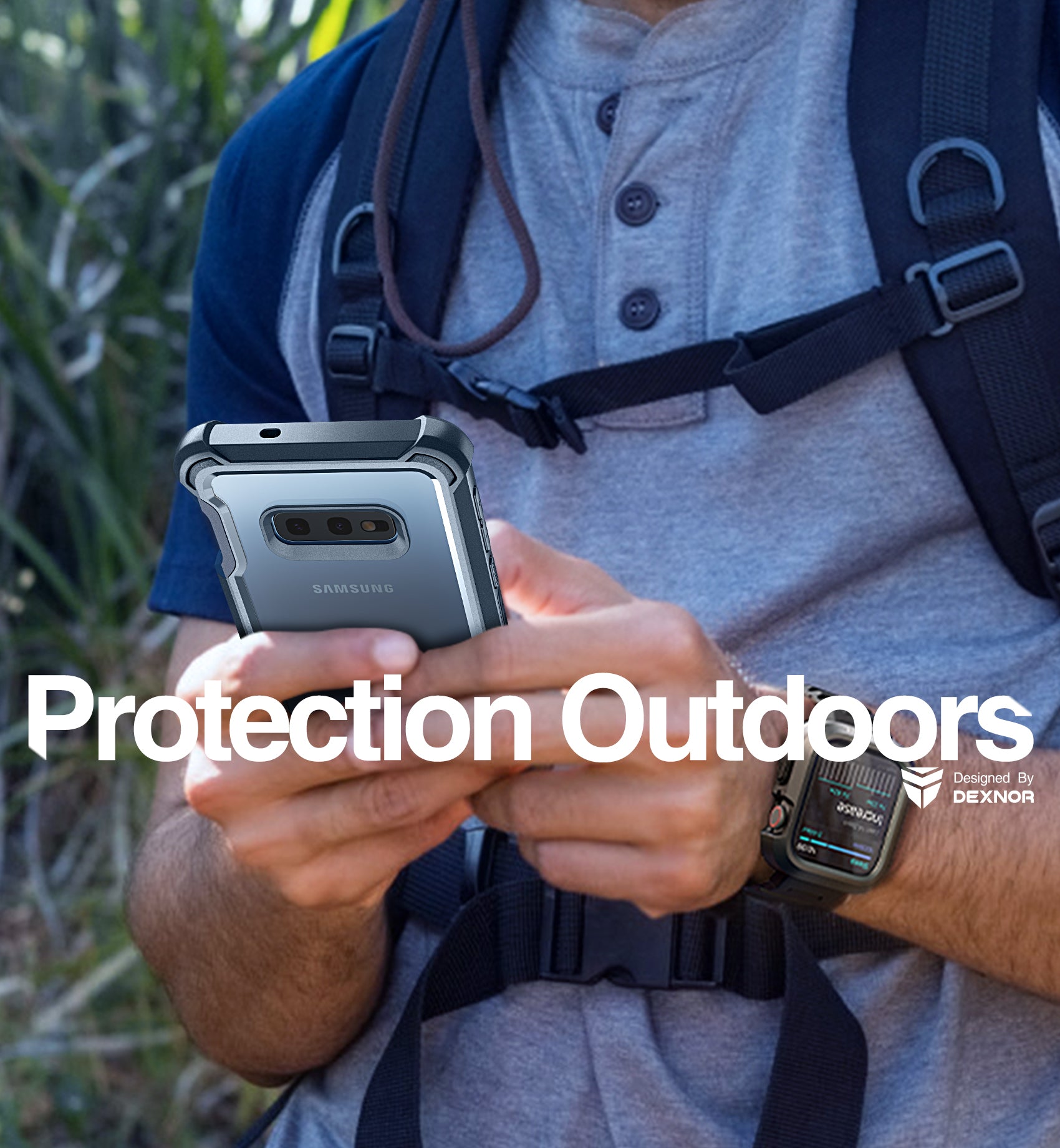 Dexnor Case for Samsung Galaxy S10E with Built-in Screen Protector Clear Rugged Full Body Protective Shockproof Hard Back Defender Dual Layer Heavy Duty Bumper Cover