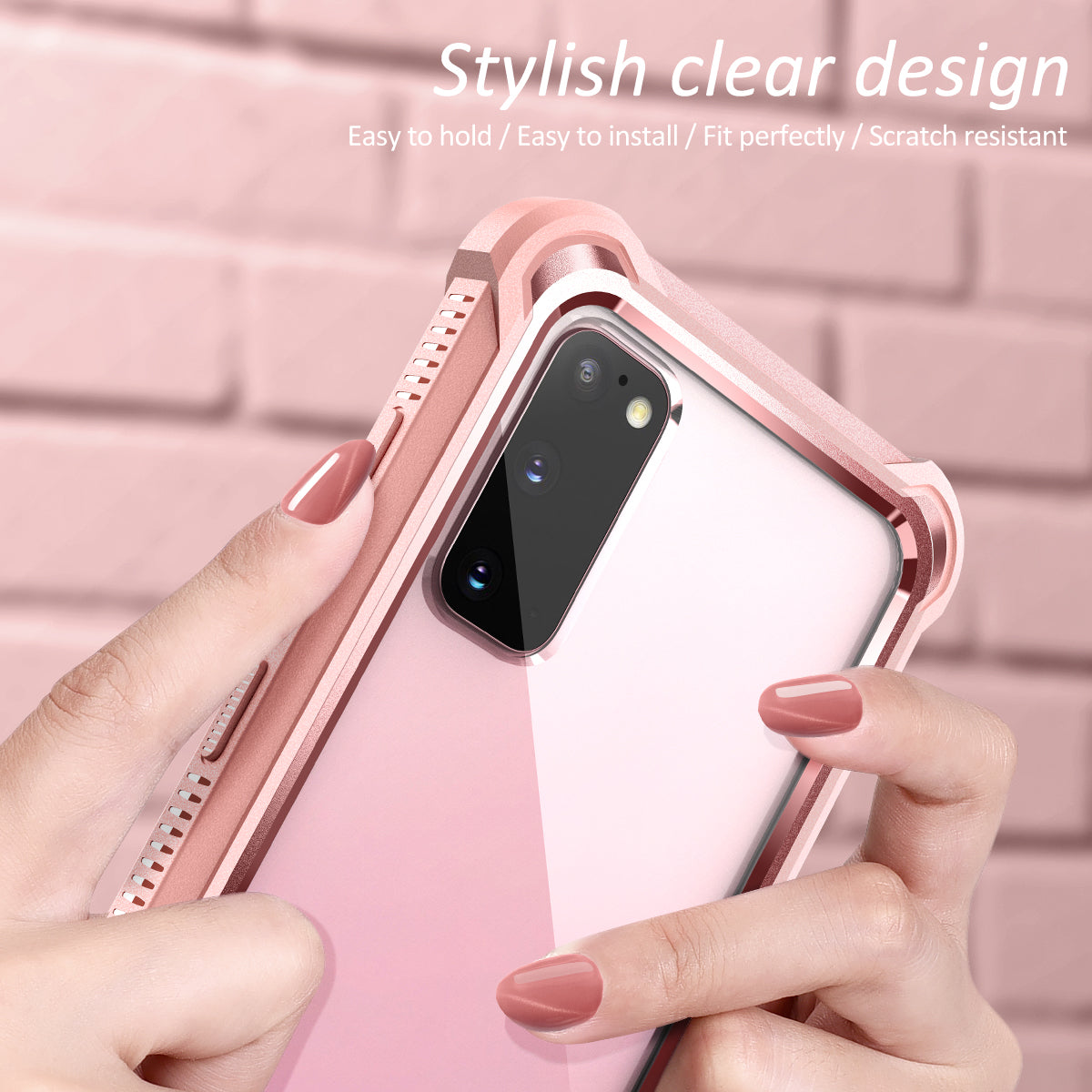 Dexnor Case for Samsung Galaxy S9 Plus with Screen Protector Electroplated Frame Clear Back Cover Rugged 360 Full Body Protective Shockproof Heavy Duty Bumper for Women