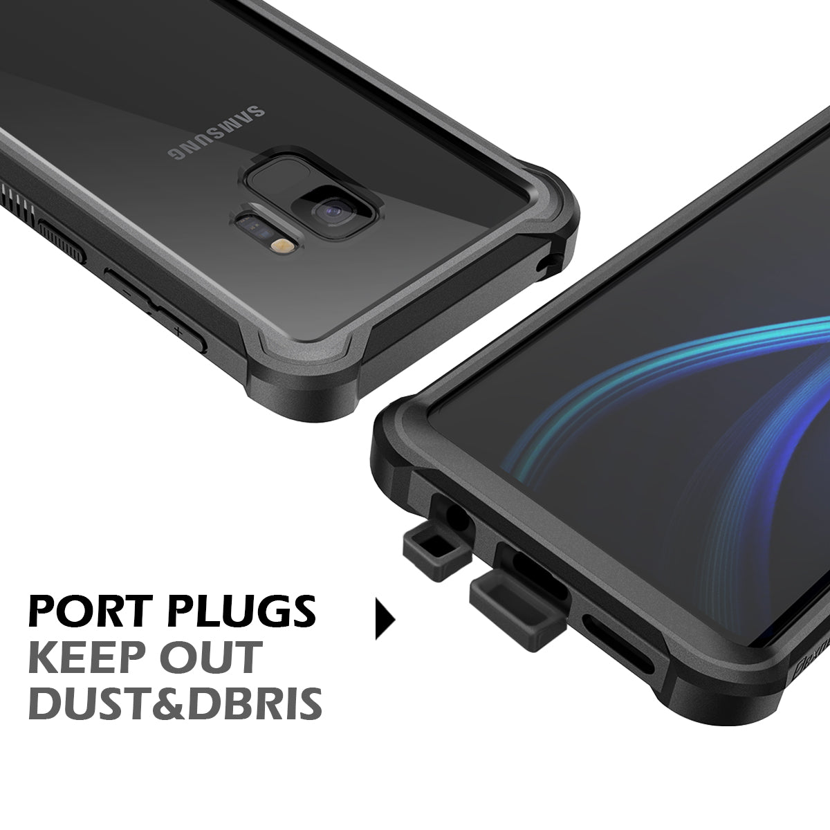 Dexnor Case for Galaxy S9 with Screen Protector Clear Military Grade Rugged 360 Full Body Protective Shockproof Hard Back Cover Defender Heavy Duty Bumper