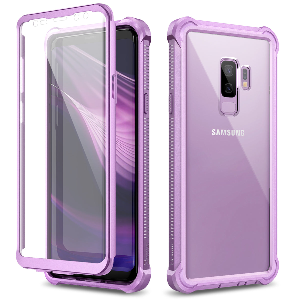 Dexnor Case for Galaxy S9 Plus with Screen Protector Clear Military Grade Rugged 360 Full Body Protective Shockproof Hard Back Cover Defender Heavy Duty Bumper