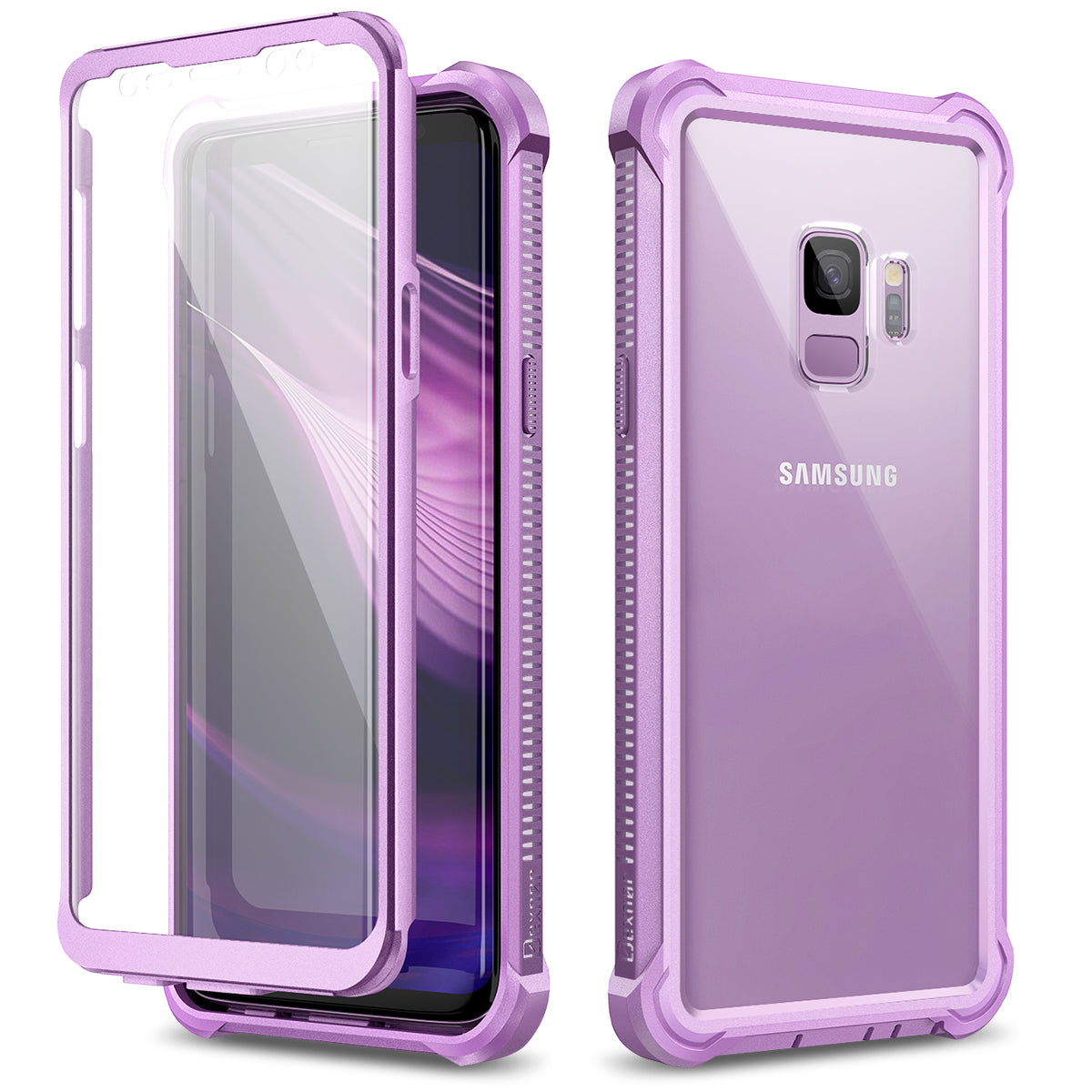 Dexnor Case for Galaxy S9 with Screen Protector Clear Military Grade Rugged 360 Full Body Protective Shockproof Hard Back Cover Defender Heavy Duty Bumper