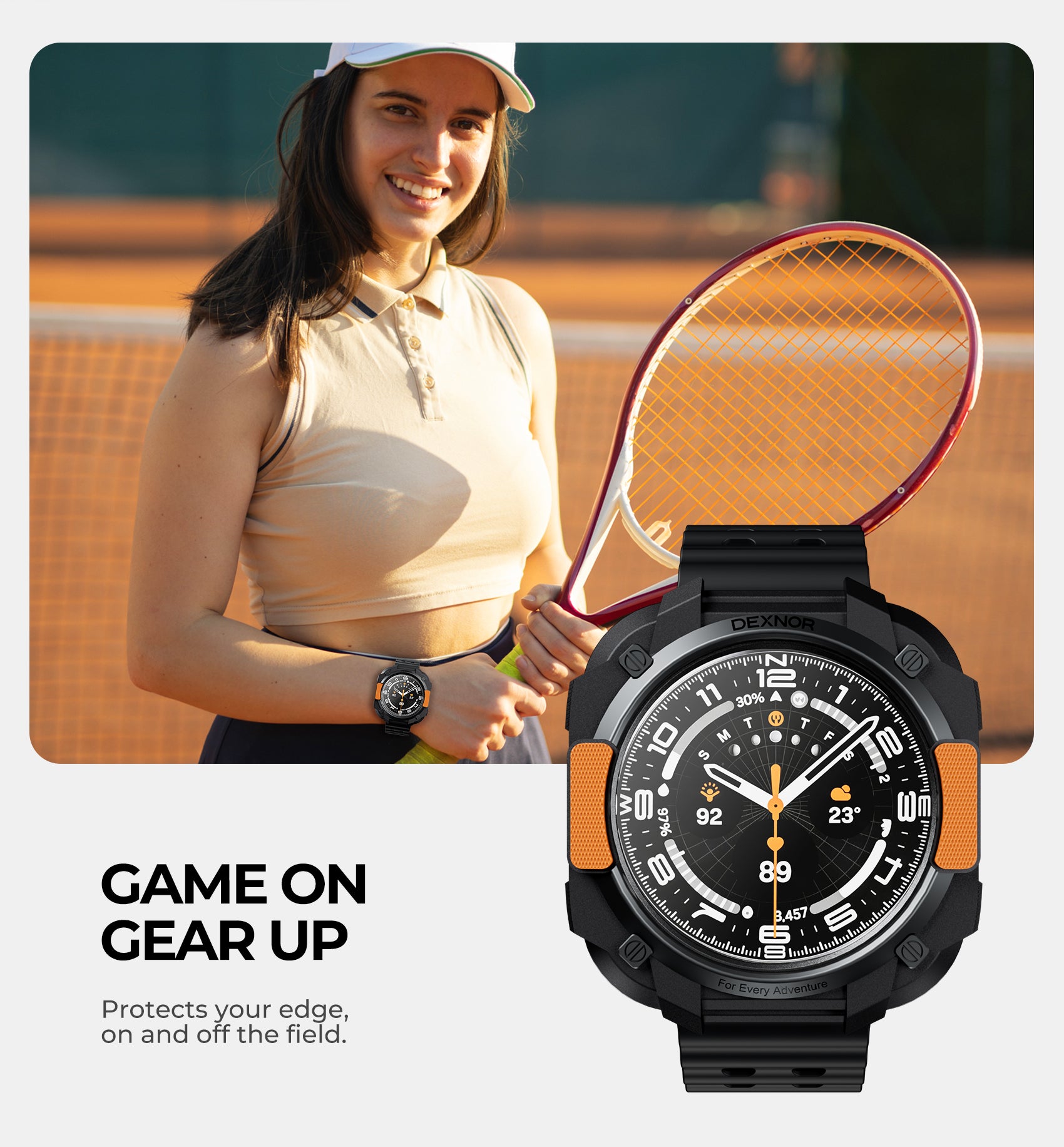 Dexnor Case for Samsung Galaxy Watch Ultra 47mm 2025 Durable Shockproof TPU Bumper Cover for Outdoor Adventure